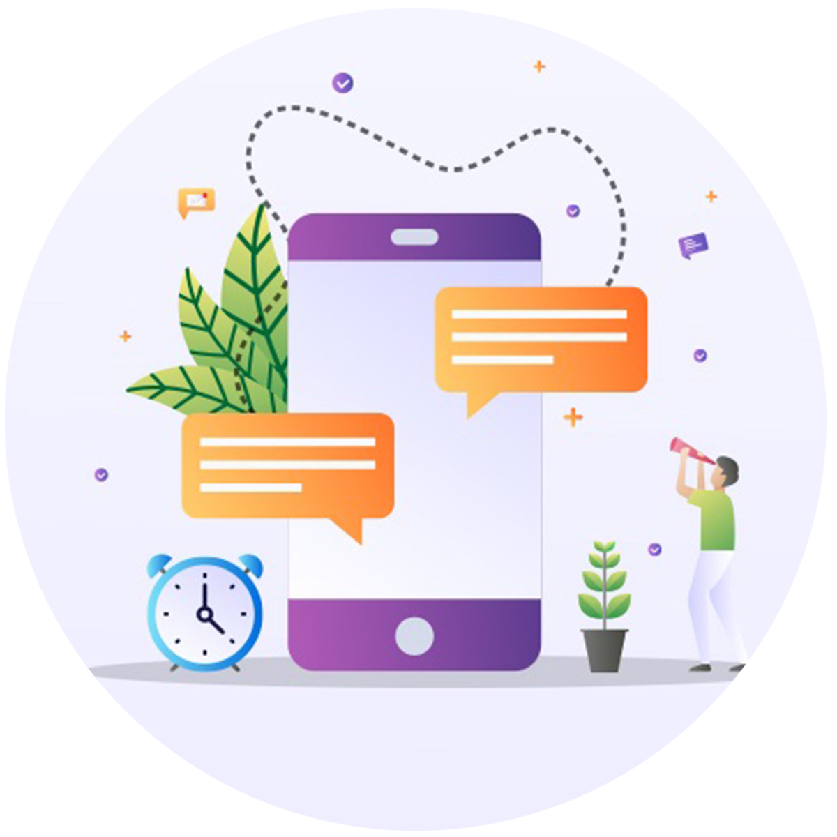 Smart SMS Notification app Keep the customer updated with the order tracking with SMS notifications. logo