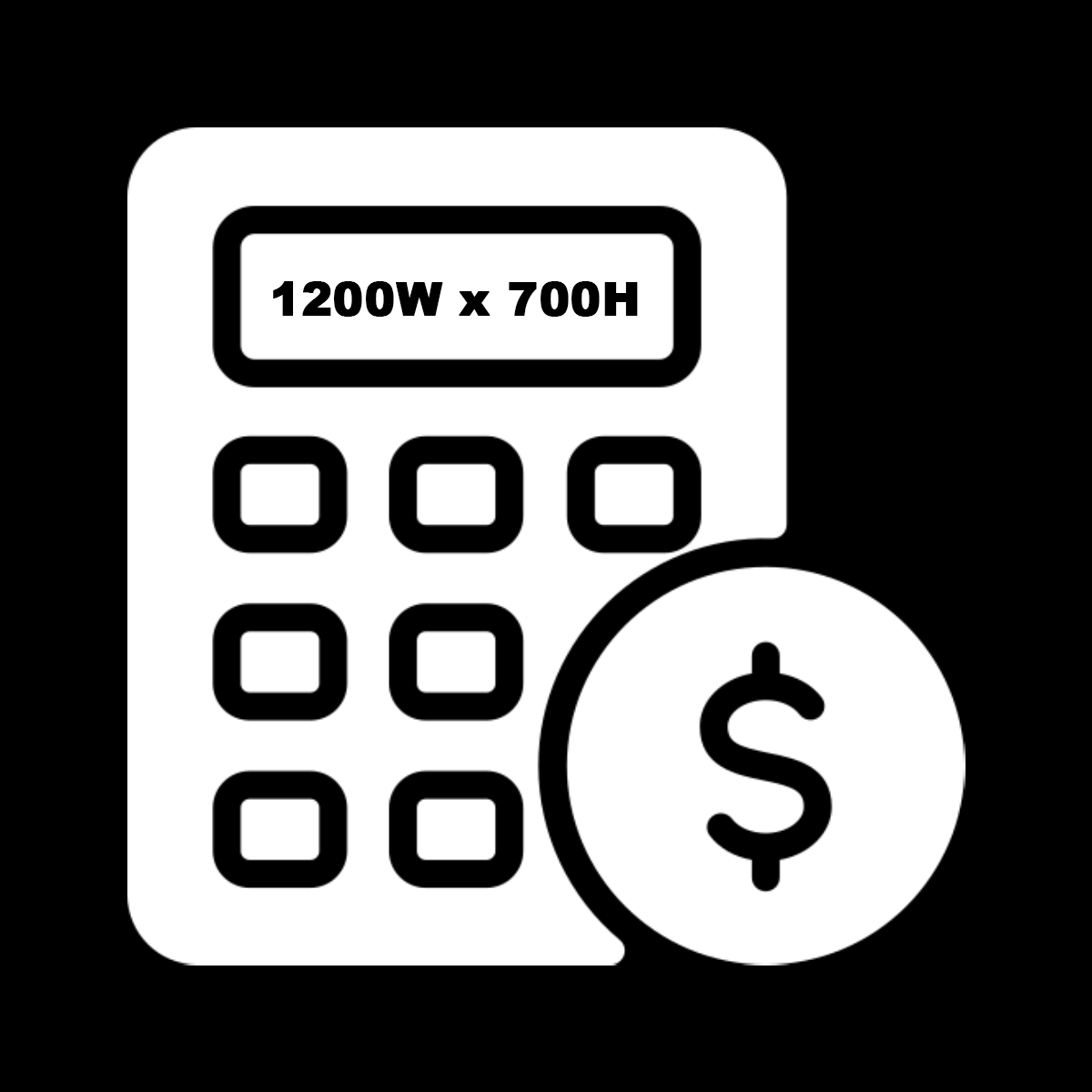 Customers can put in the height & width to calculate the price & visualize product in a custom size logo