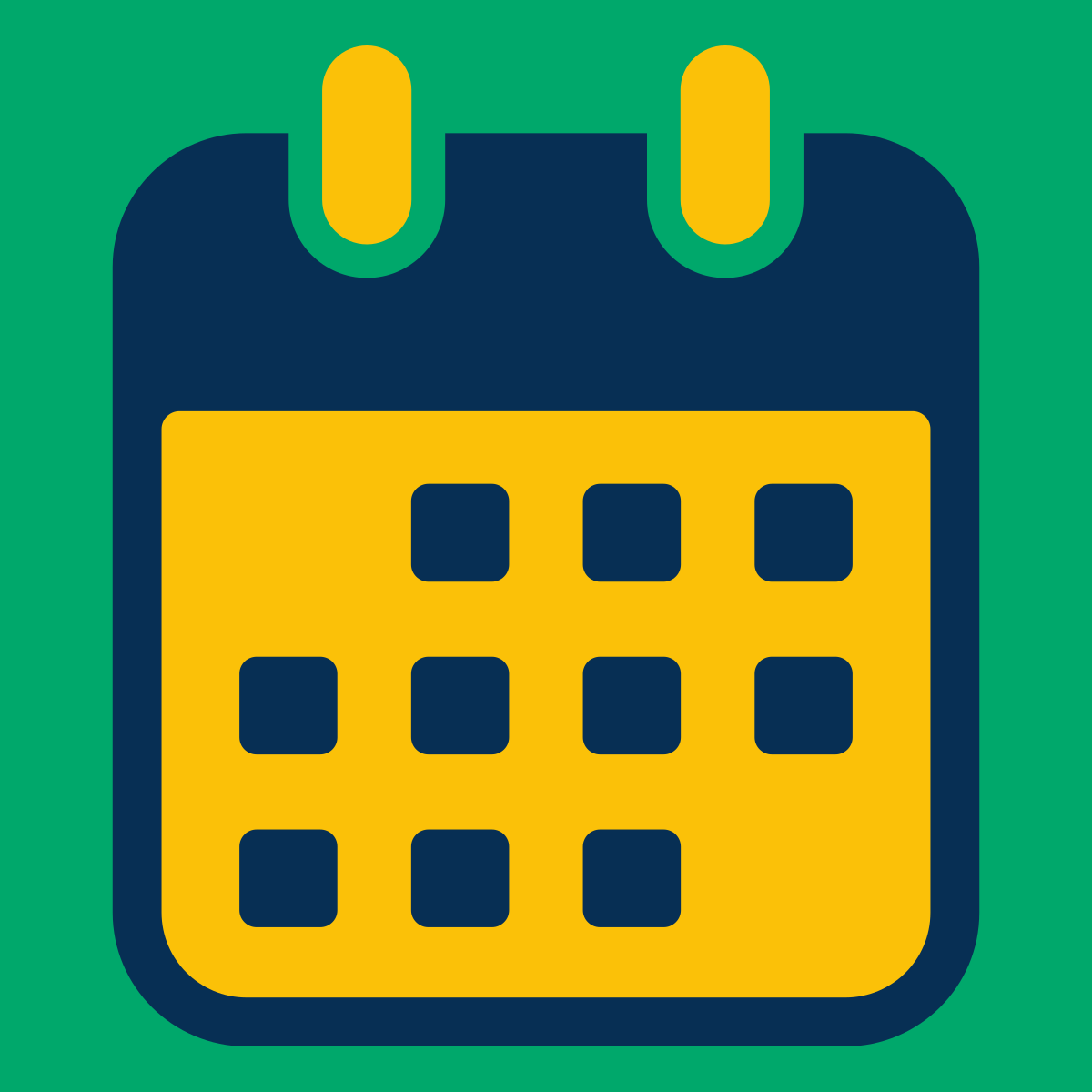 Display your business calendar with customizable fonts and colors that match your brand. logo