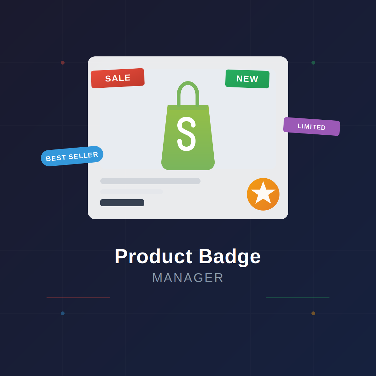 Add customizable product badges to your storefront — New, Sale, Best Seller, and any custom badge