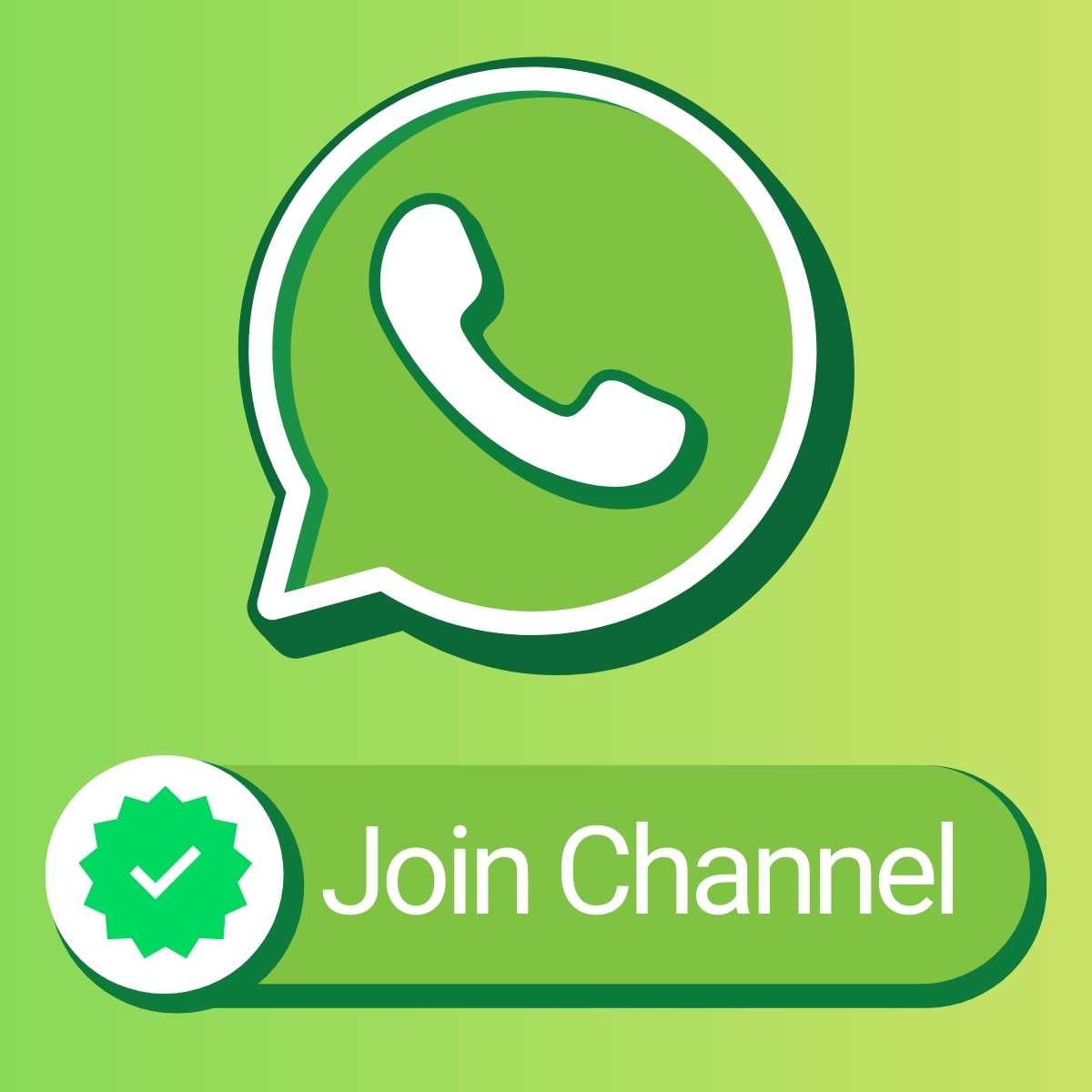 One-click "Join our WhatsApp Channel" link with custom Headline. logo