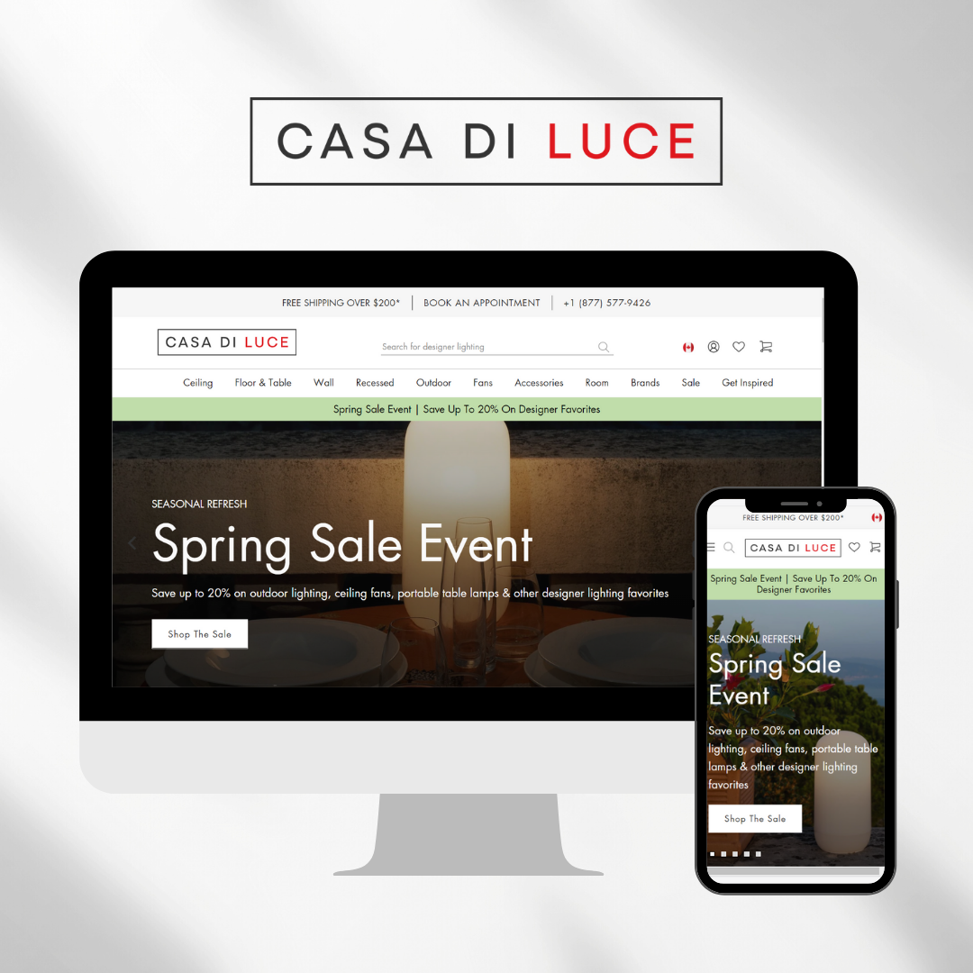 Casa Di Luce store design and development screenshot