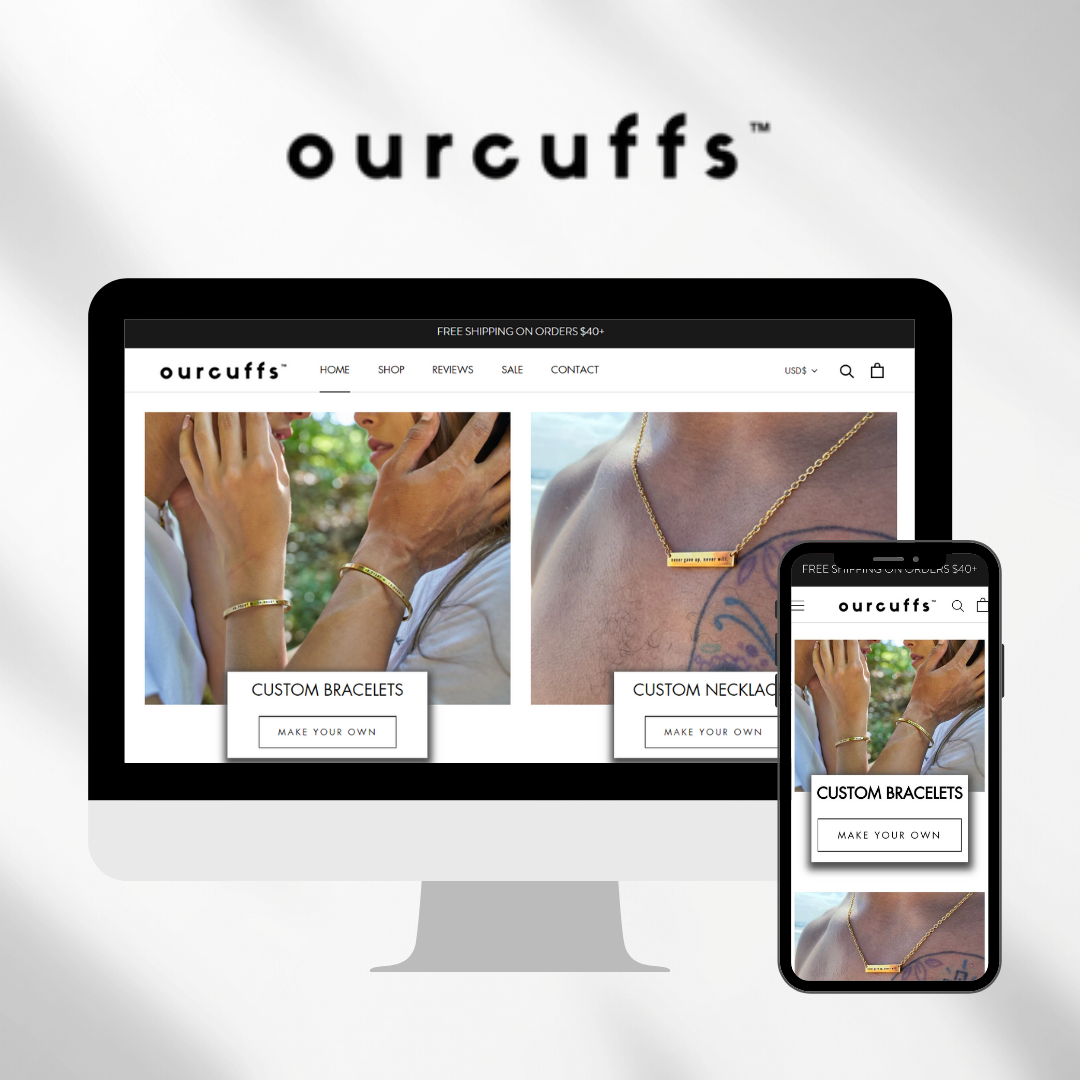 Our Cuffs store design and development screenshot