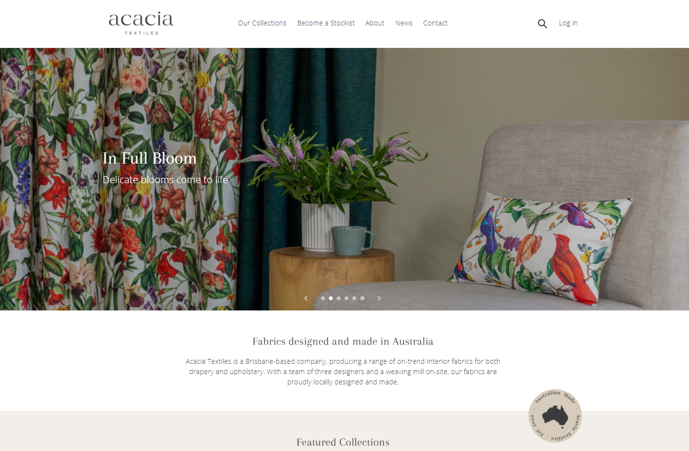 Acacia Textiles - Brand & Shopify Web Build screenshot