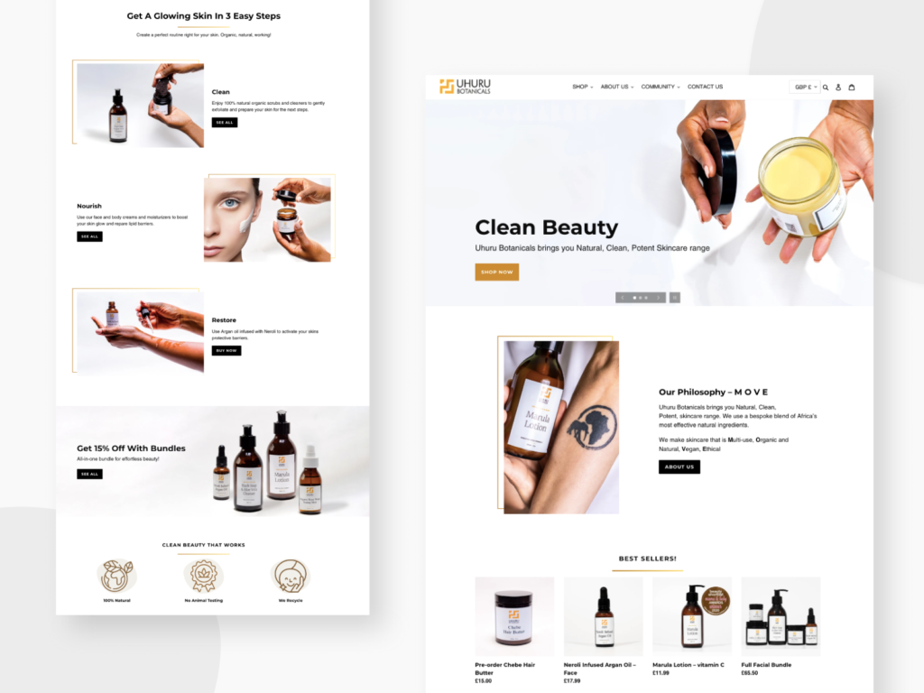 Uhuru Botanicals - Award-winning DTC skin care brand screenshot