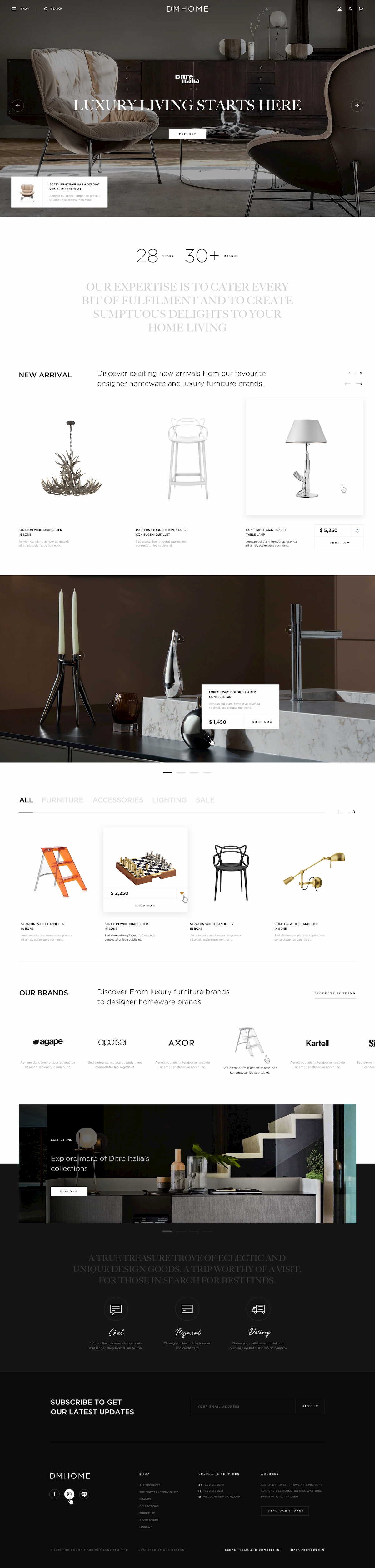 Award-winning website project for a lifestyle and furniture brand screenshot