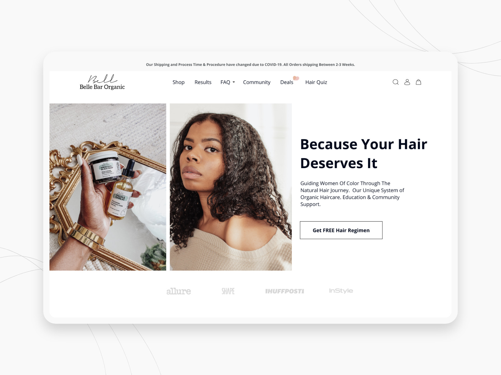 Belle Bar Organic - Famous hair care brand for women of color screenshot