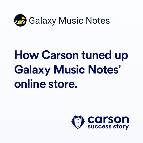 How Carson tuned up Galaxy Music Notes online store? screenshot