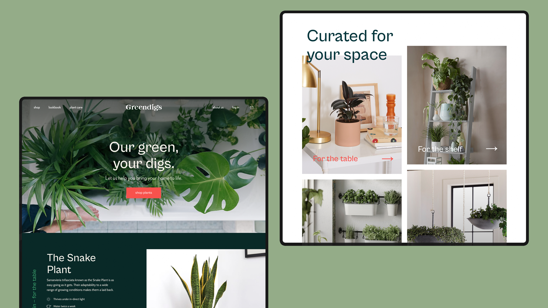 Greendigs: An Online Plant Store screenshot