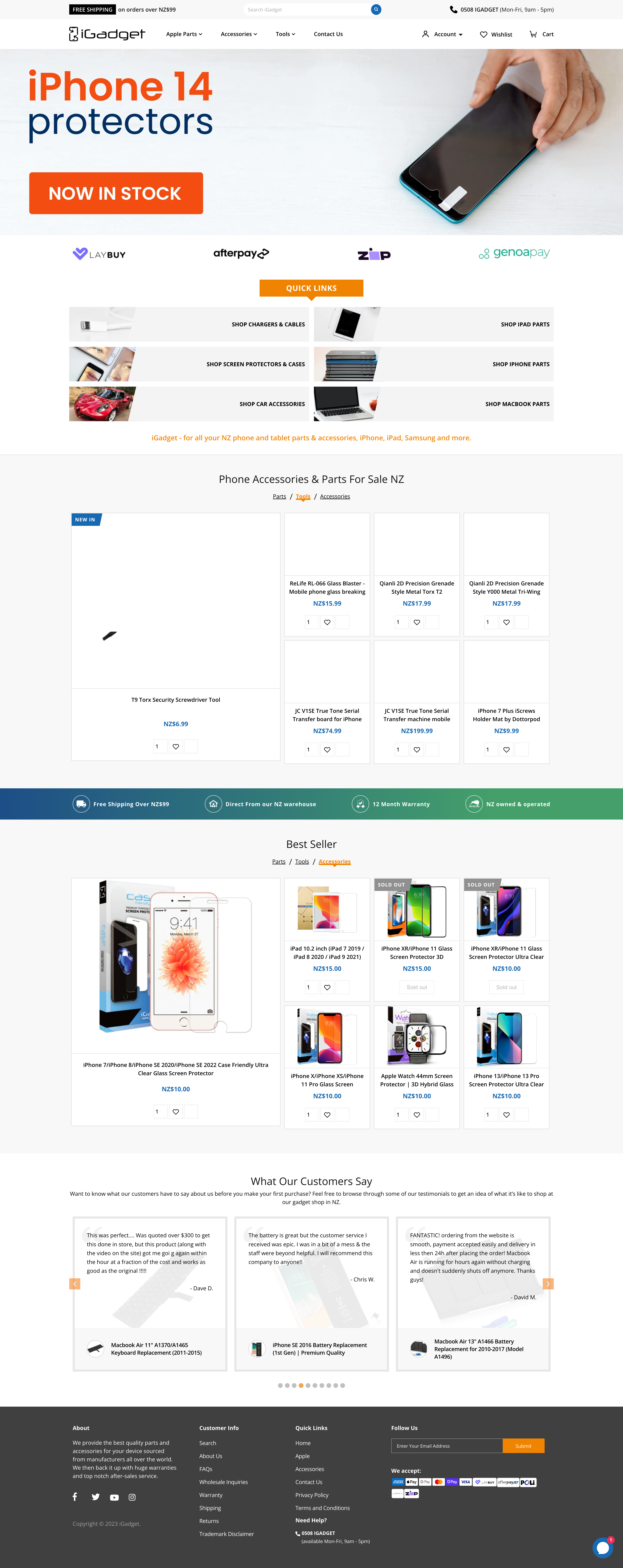 iGadget - a quality gadget parts merchant from New Zealand screenshot