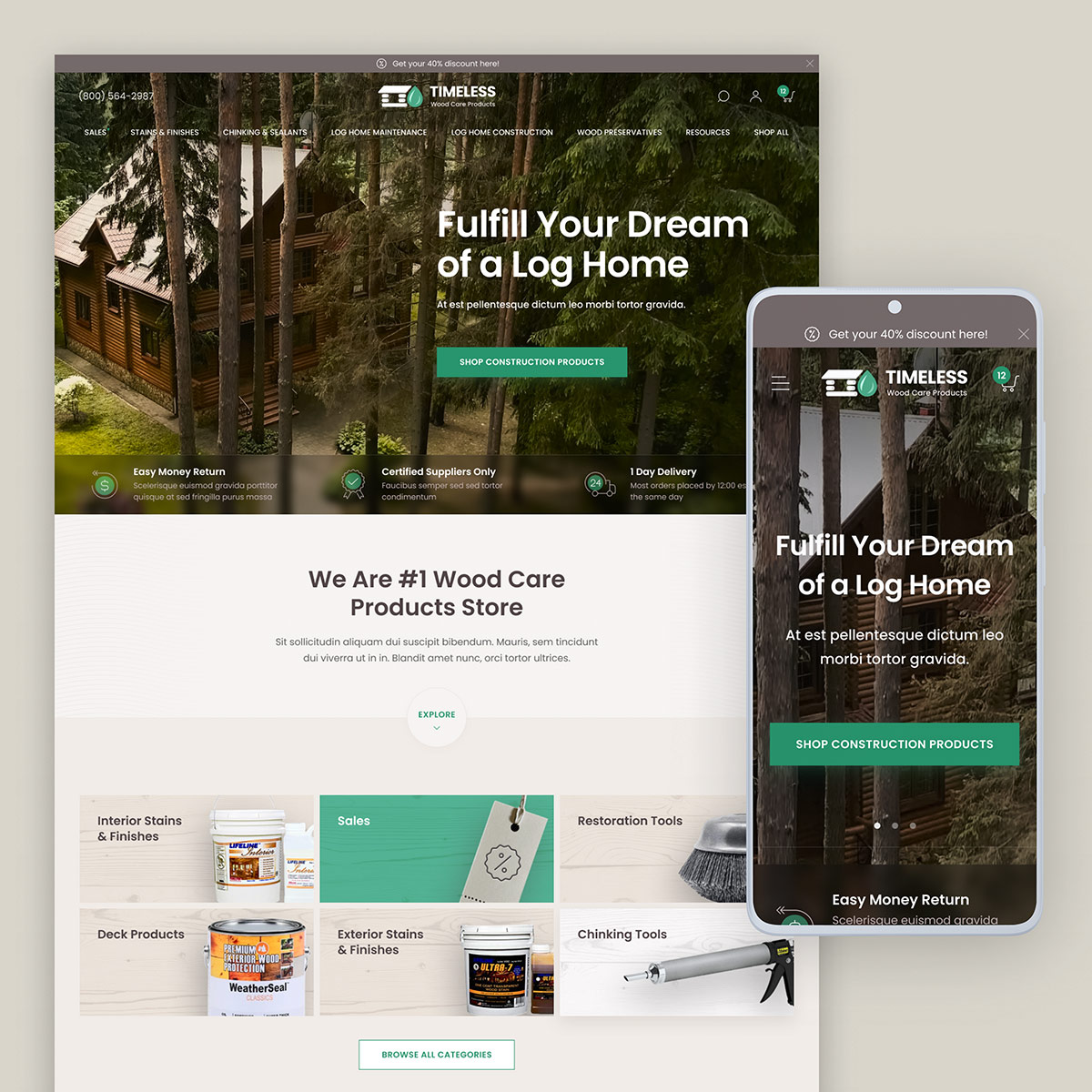 TimelessWoodCare • Full Redesign screenshot