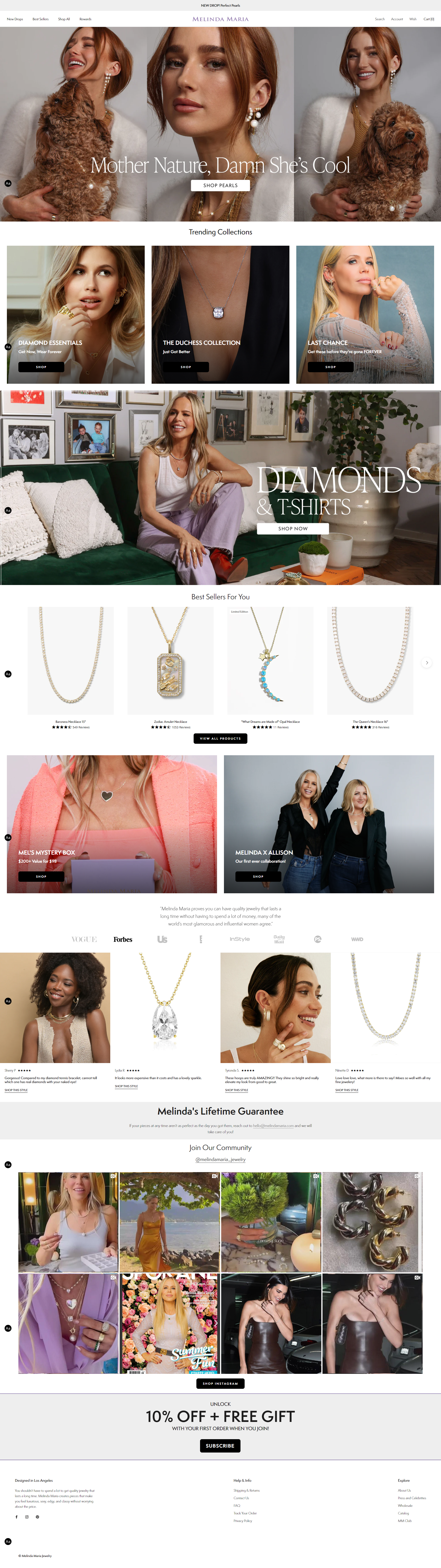 Shopify Jewellery website screenshot