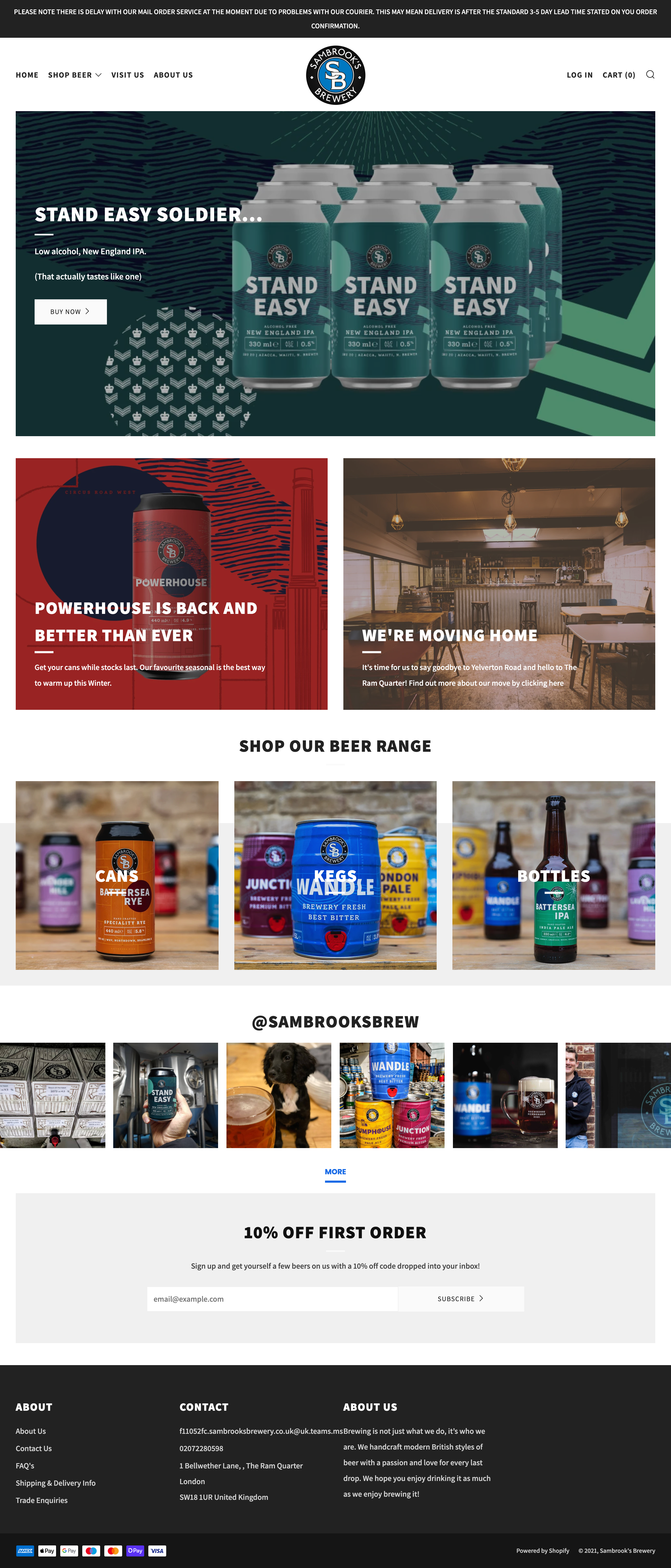 www.sambrooksbrewery.co.uk screenshot