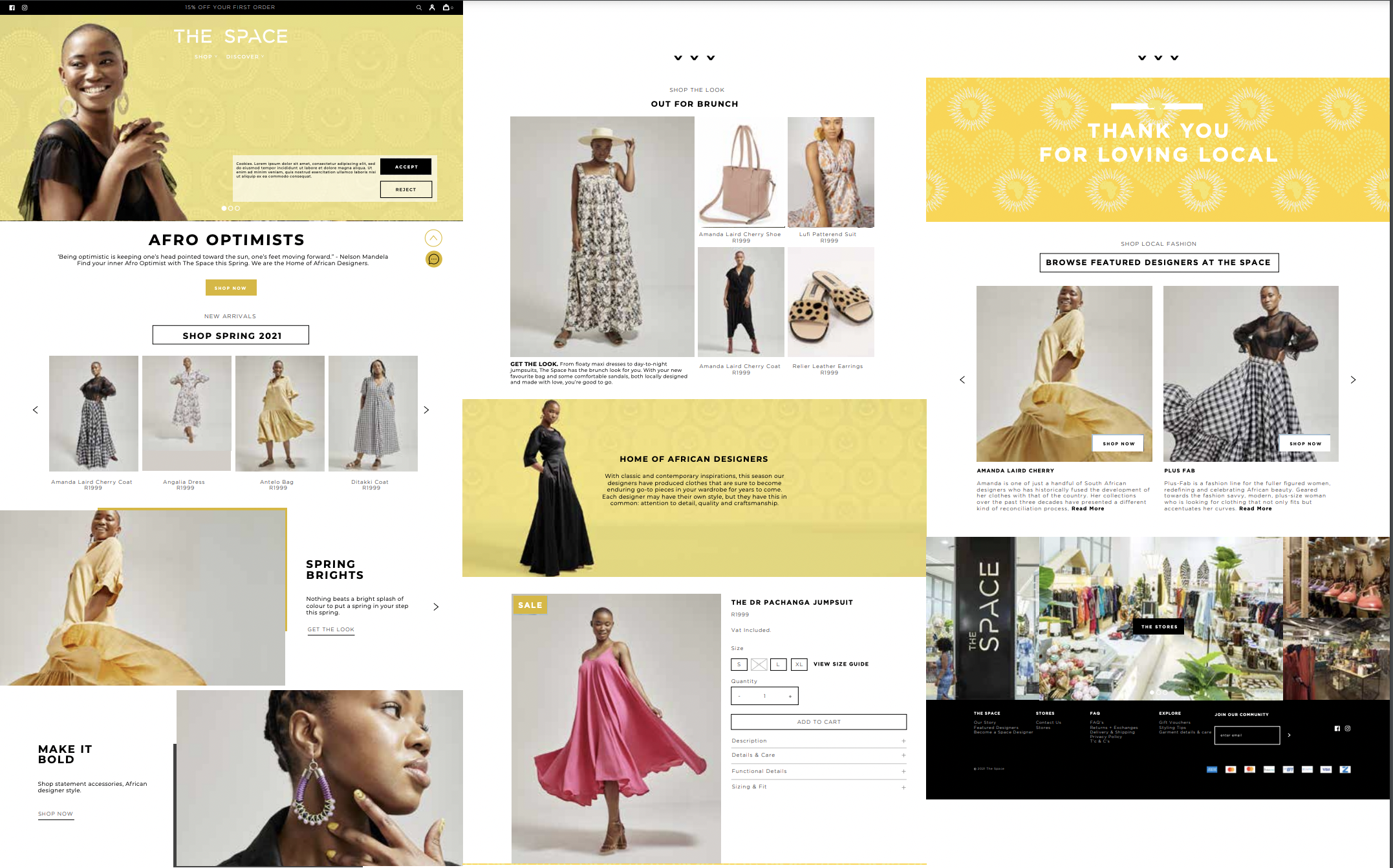 www.thespace.co.za - redesign + build on Shopify screenshot