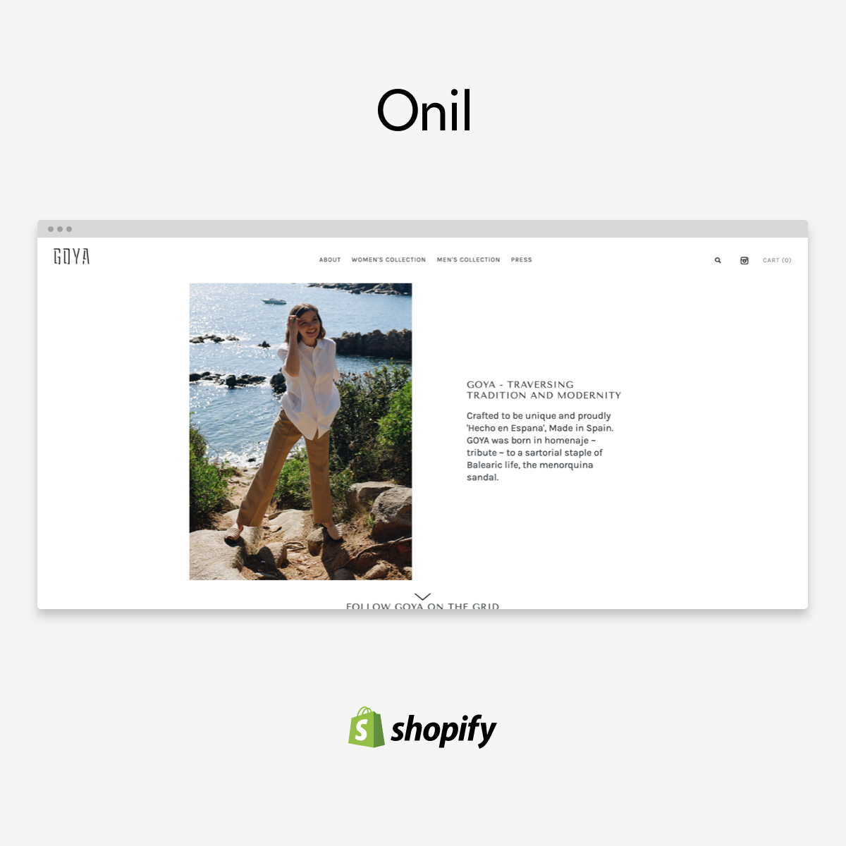 Custom Shopify Theme: The Goya Brand screenshot