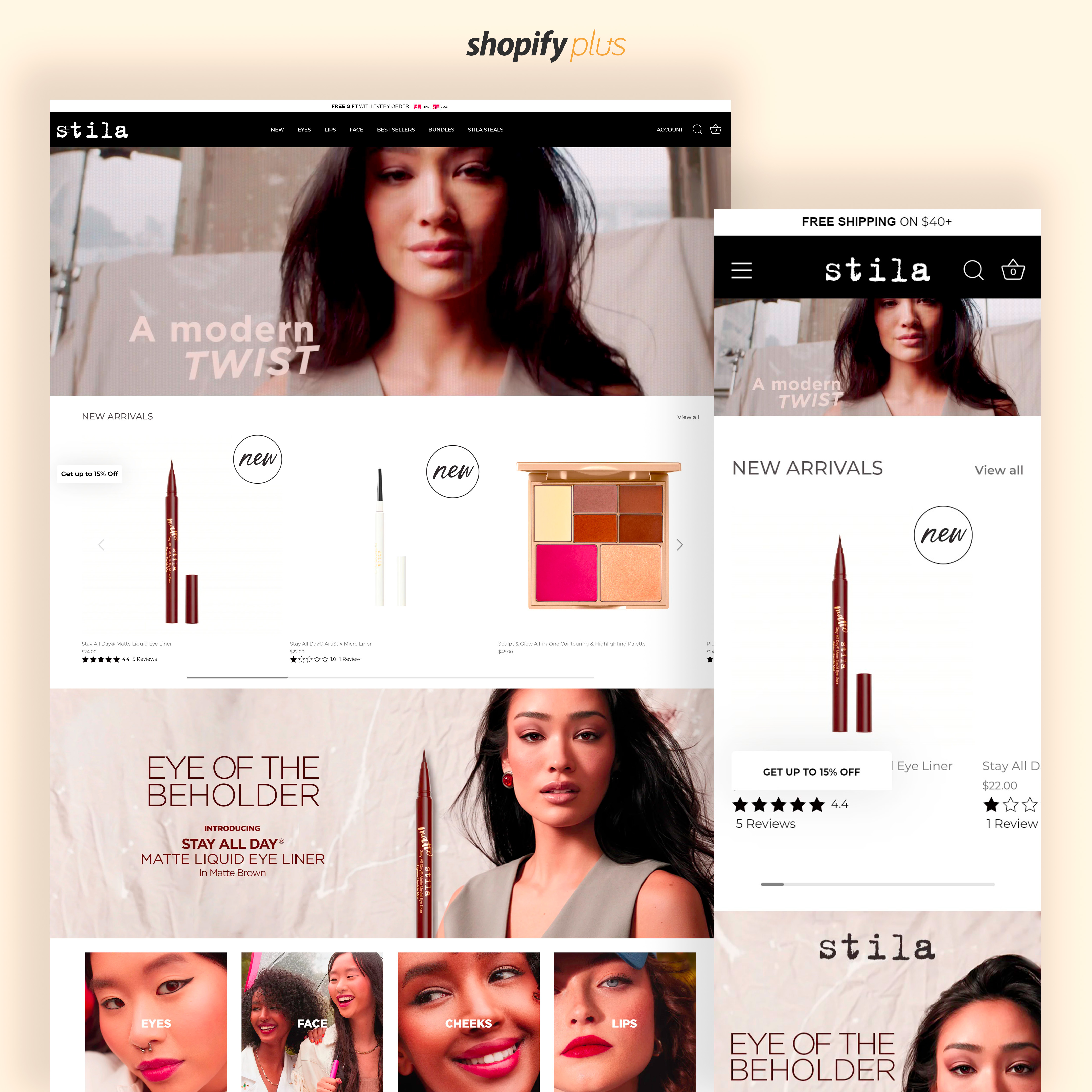 Store design & development for Stila Cosmetics screenshot