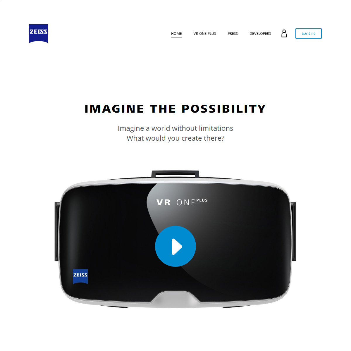 Custom store for global launch of the ZEISS 'VR One Plus' headset screenshot