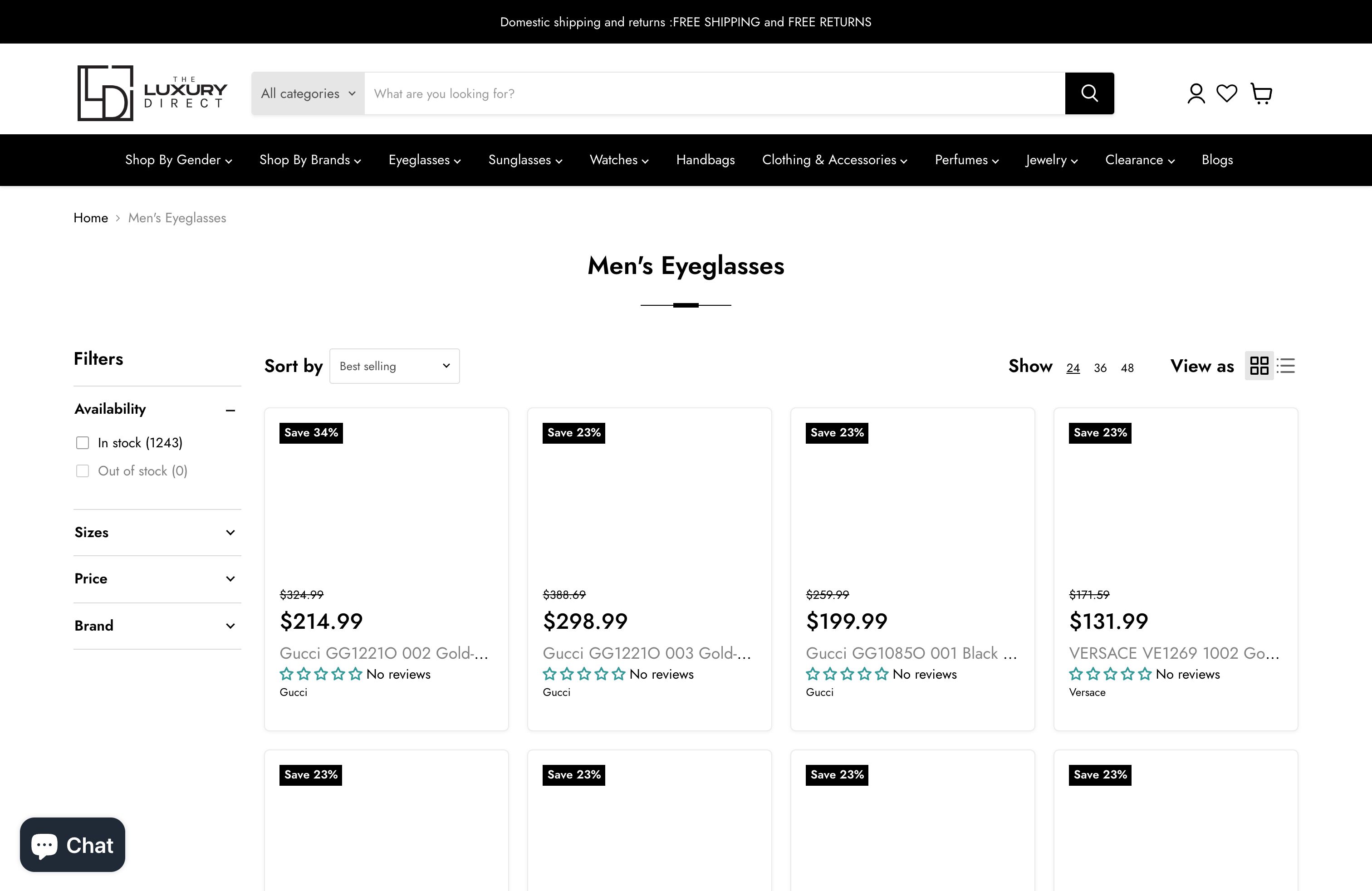 E-commerce Store Migration to Shopify of Luxury Direct screenshot