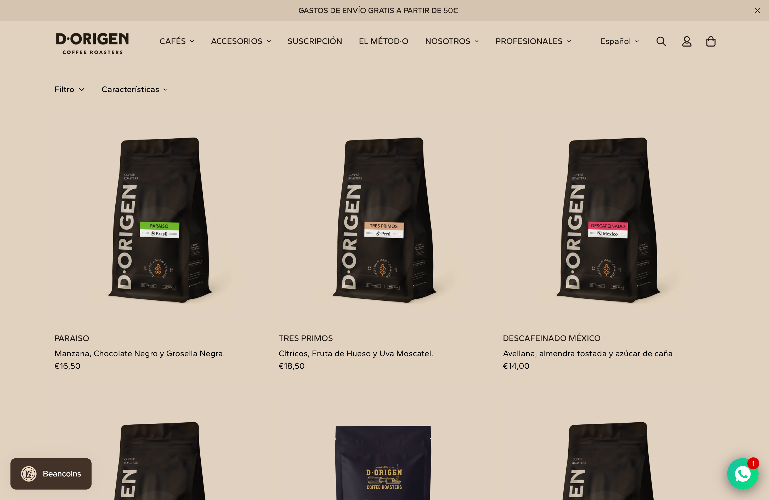 D-Origen Coffee roasters screenshot