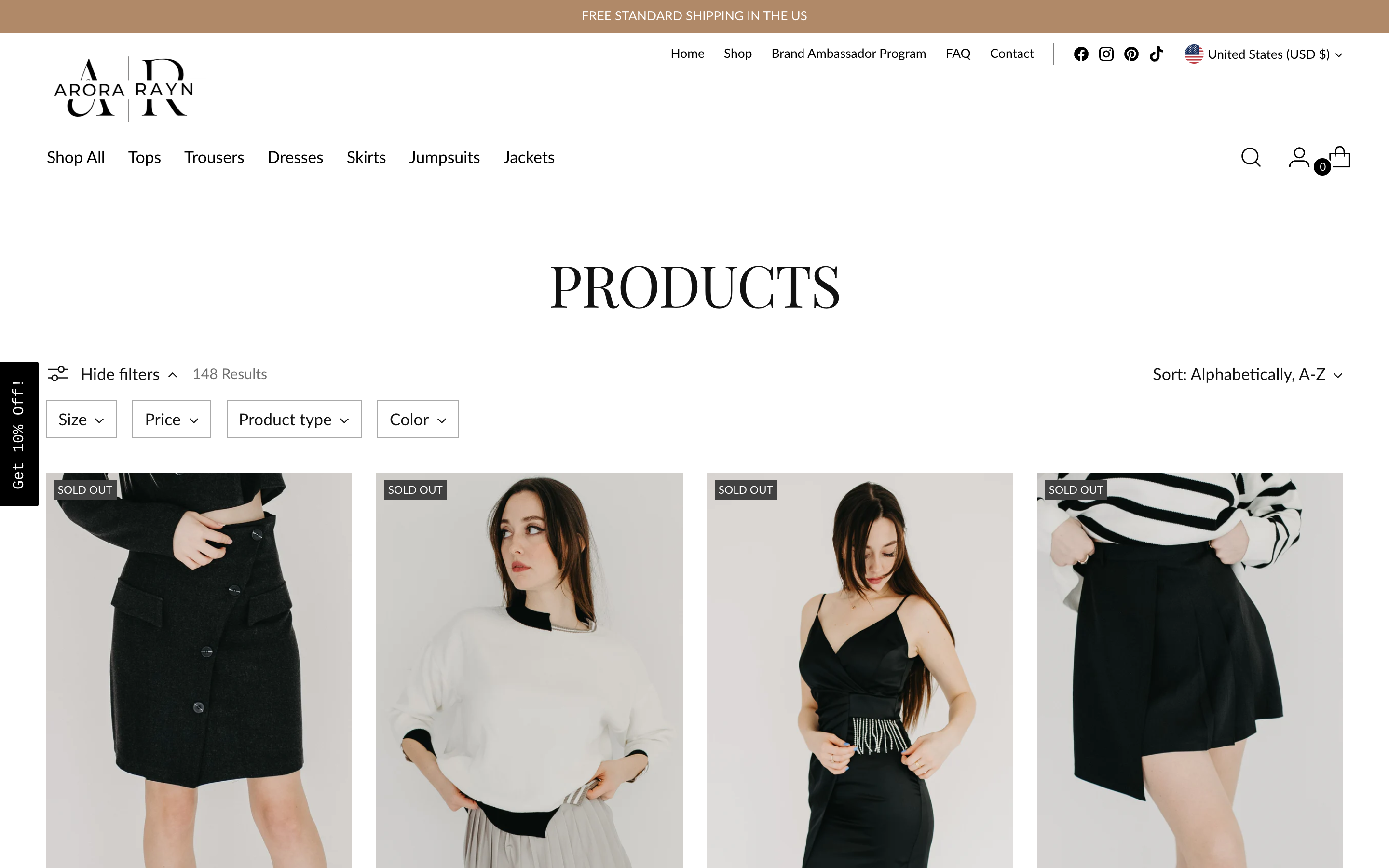 Arora Rayn Fashion Website screenshot