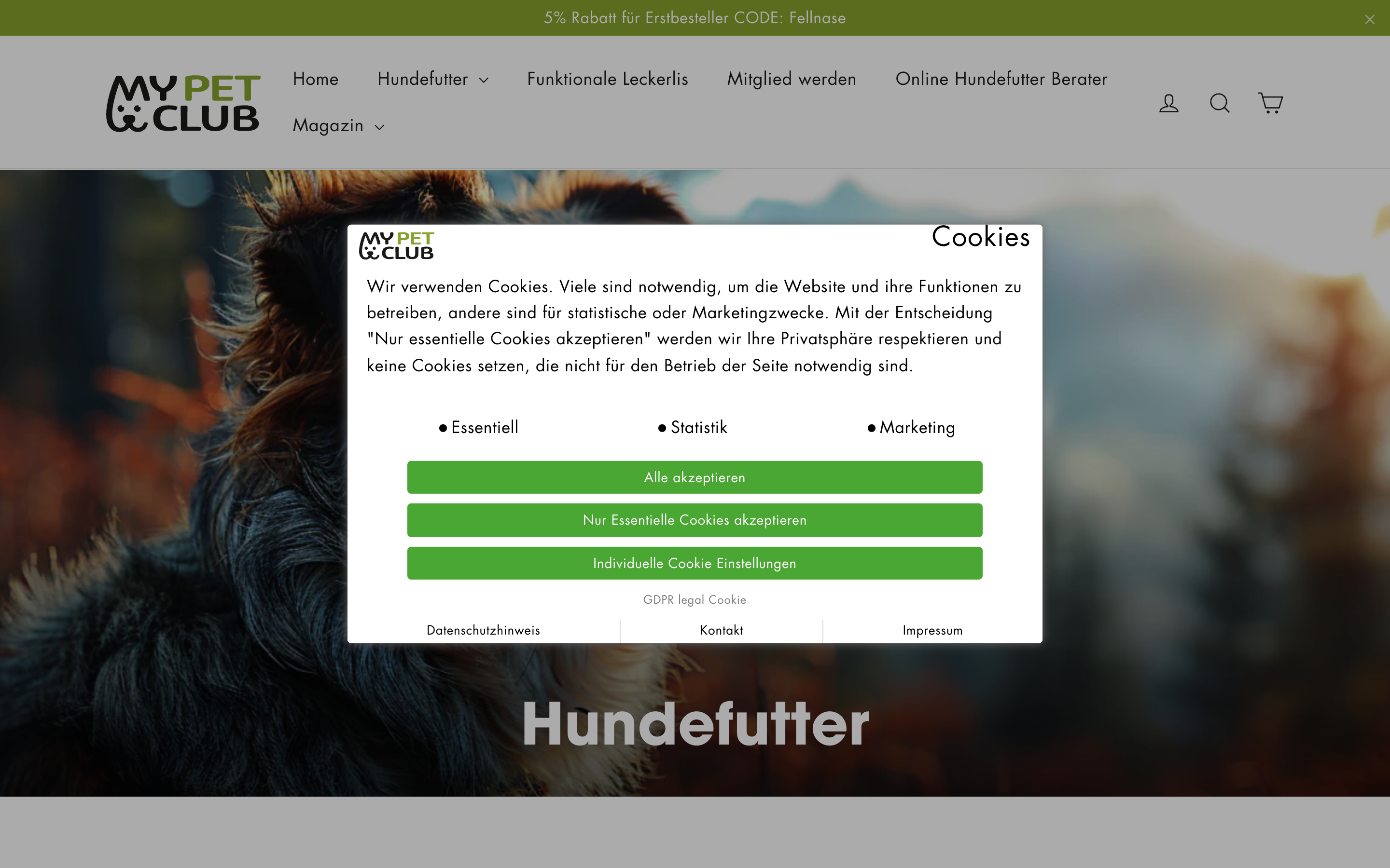 Von WordPress/WooCommerce zu Shopify - mypetclub.de  screenshot