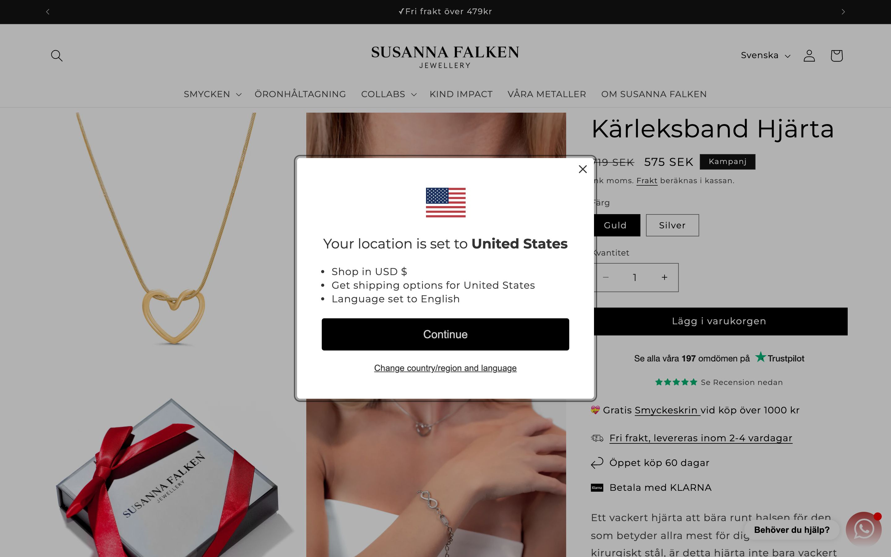 Susanna Falken - Complete Shopify store solution for Jewellery Sales screenshot