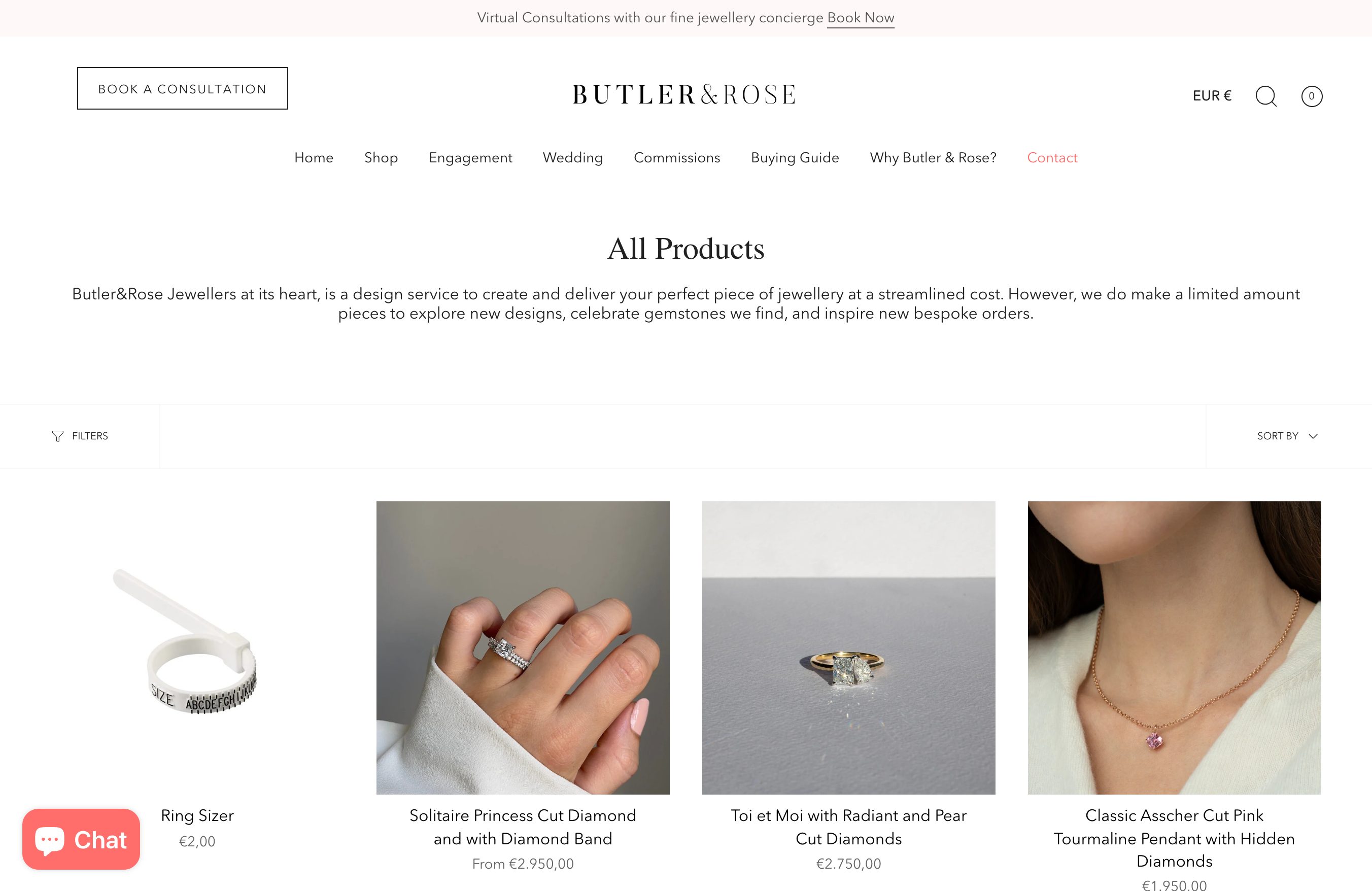 Butler & Rose Shopify Store Build and Custom Design screenshot