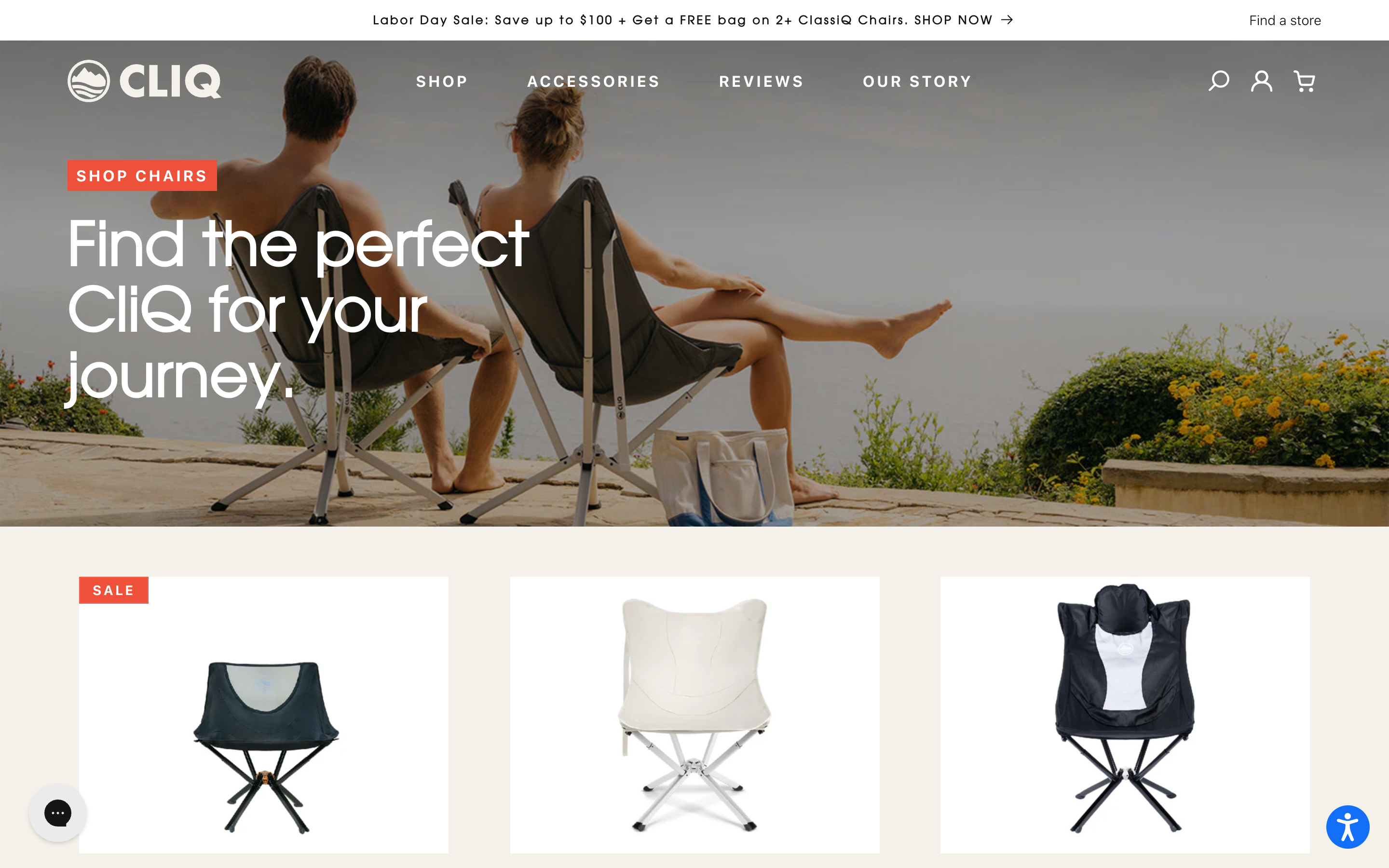 Shopify Plus CLIQ Chair Landing Page Build screenshot