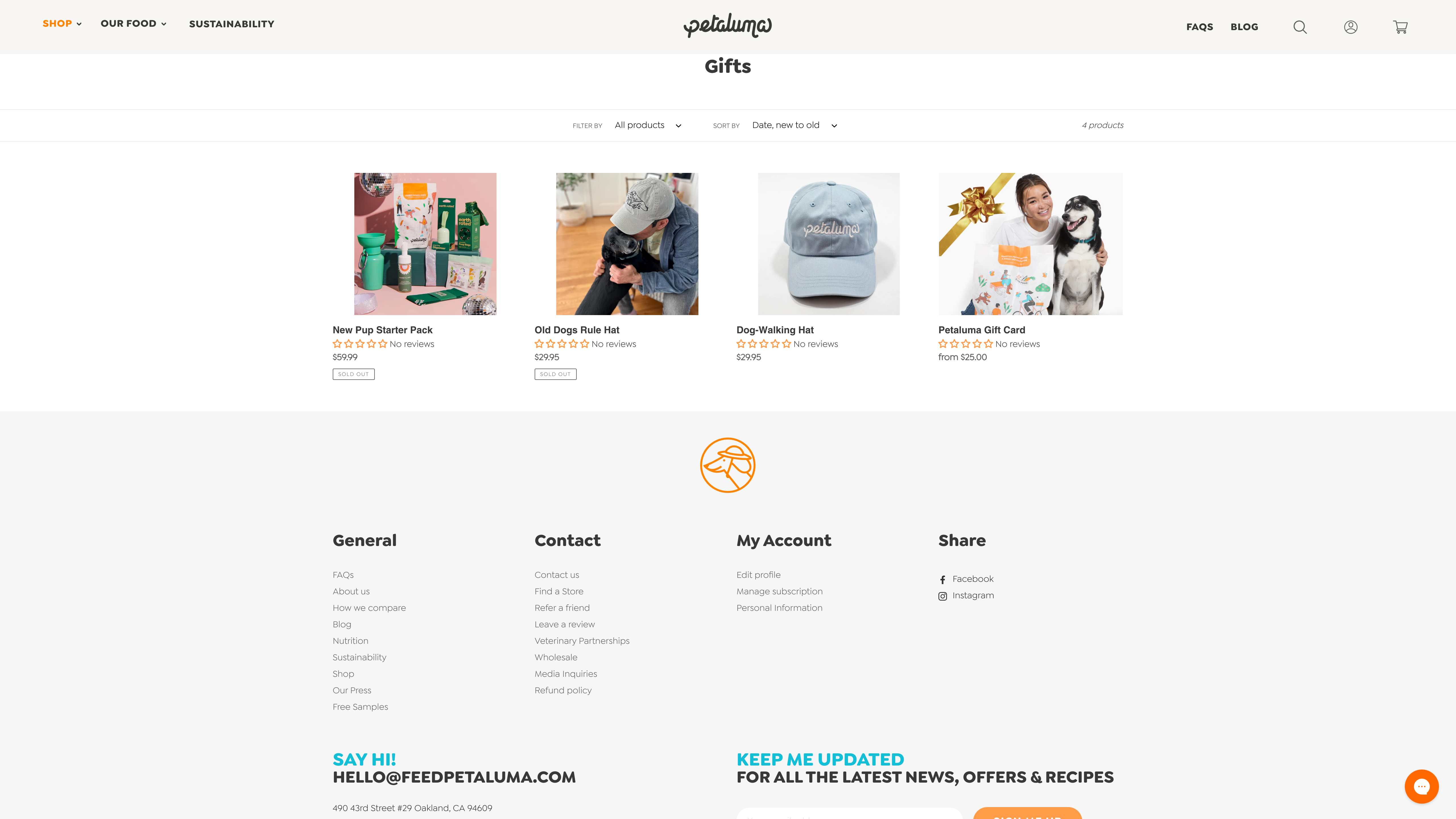 Feed Petaluma- Pet care Shopify store development  screenshot