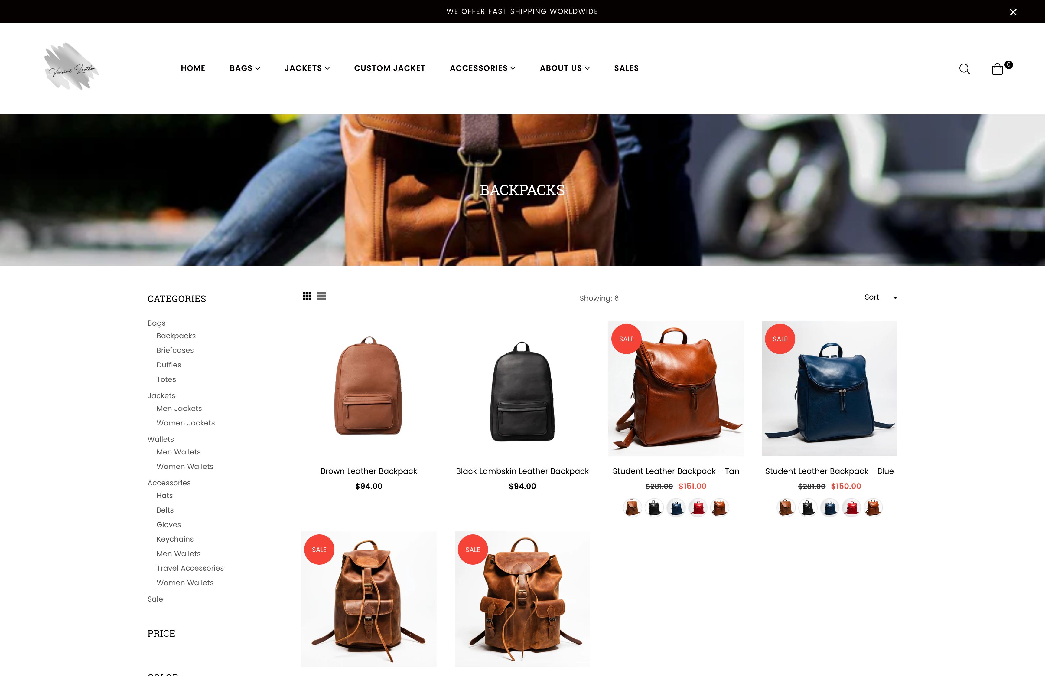 Shopify Website screenshot