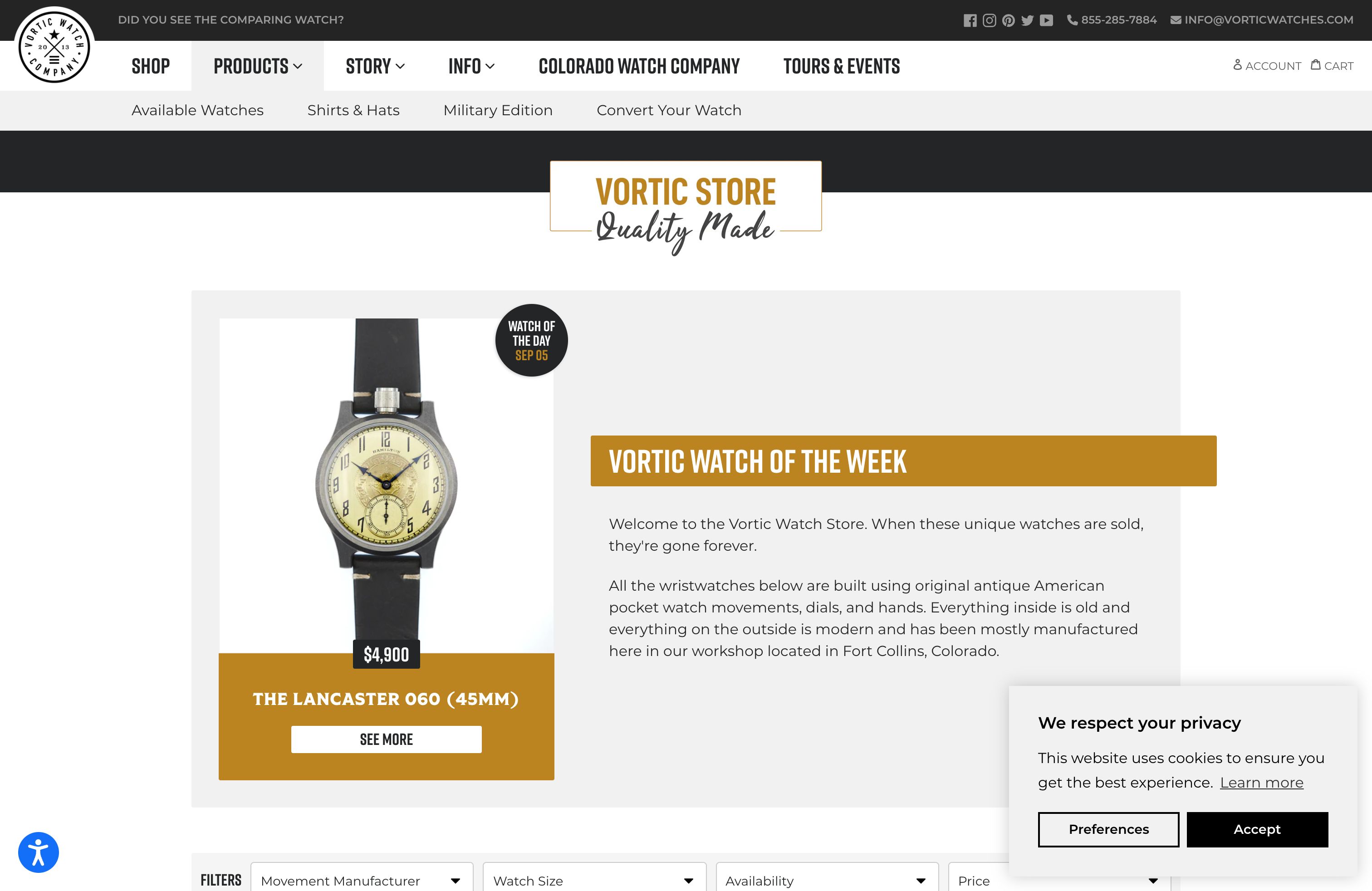 Vortic Watch Co screenshot