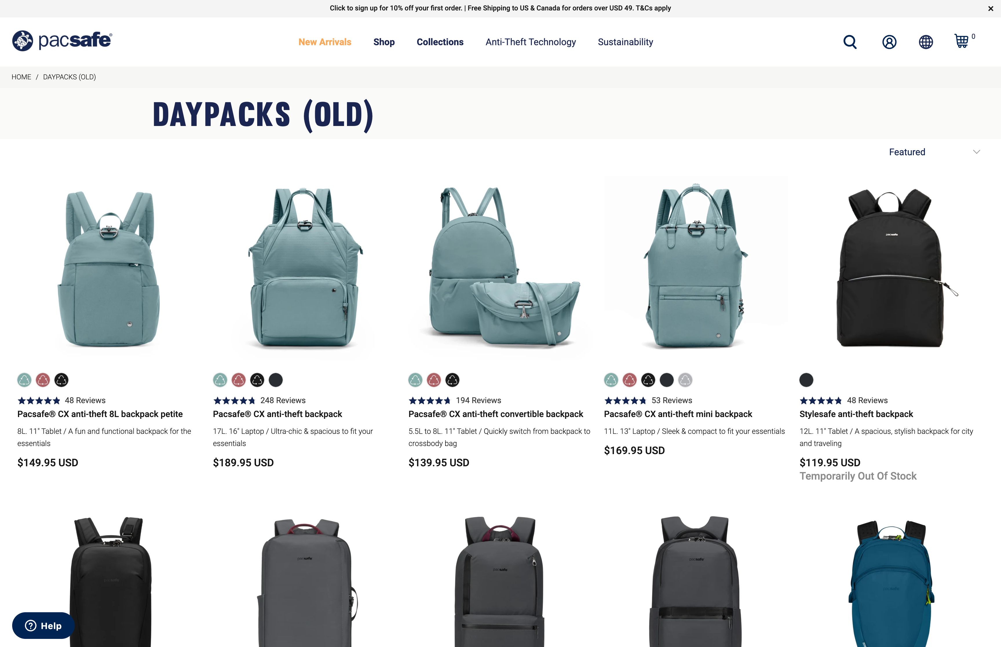 Pacsafe - Anti-Theft Backpacks & Travel Luggage Shopify Success Story screenshot