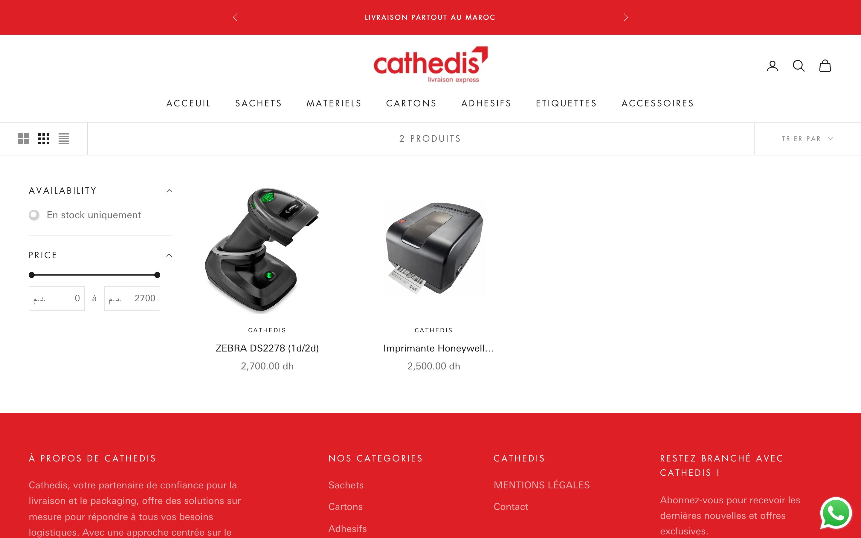 Cathedis - Shopify Store Creation for Packaging Services screenshot