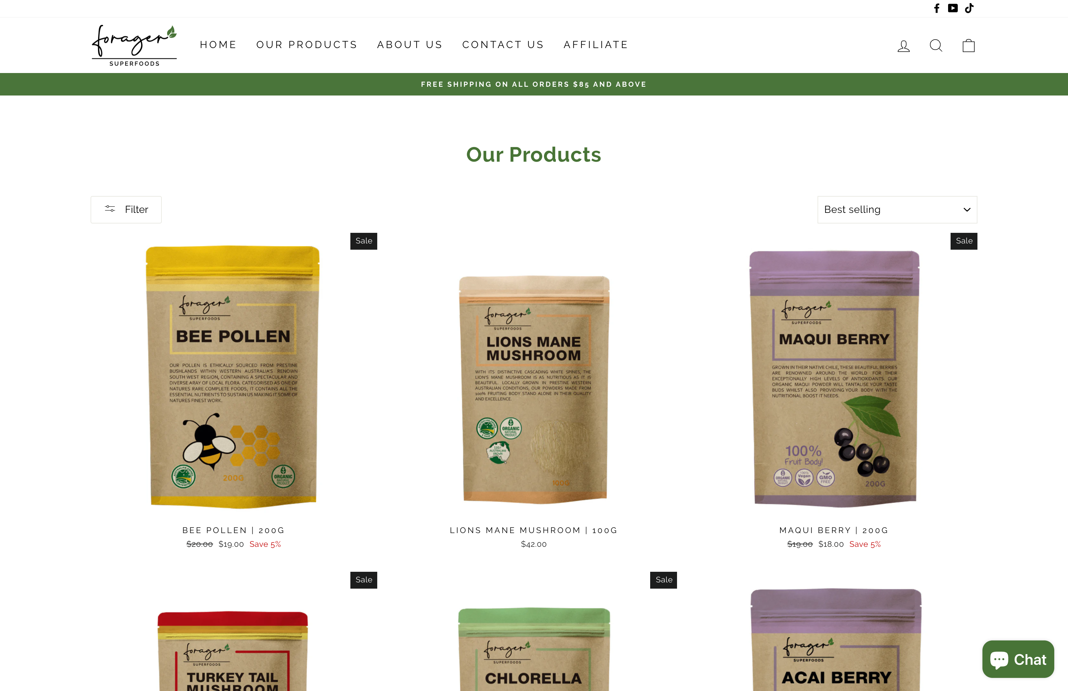 Australlian Branded Organic Superfoods Niche specific Store screenshot