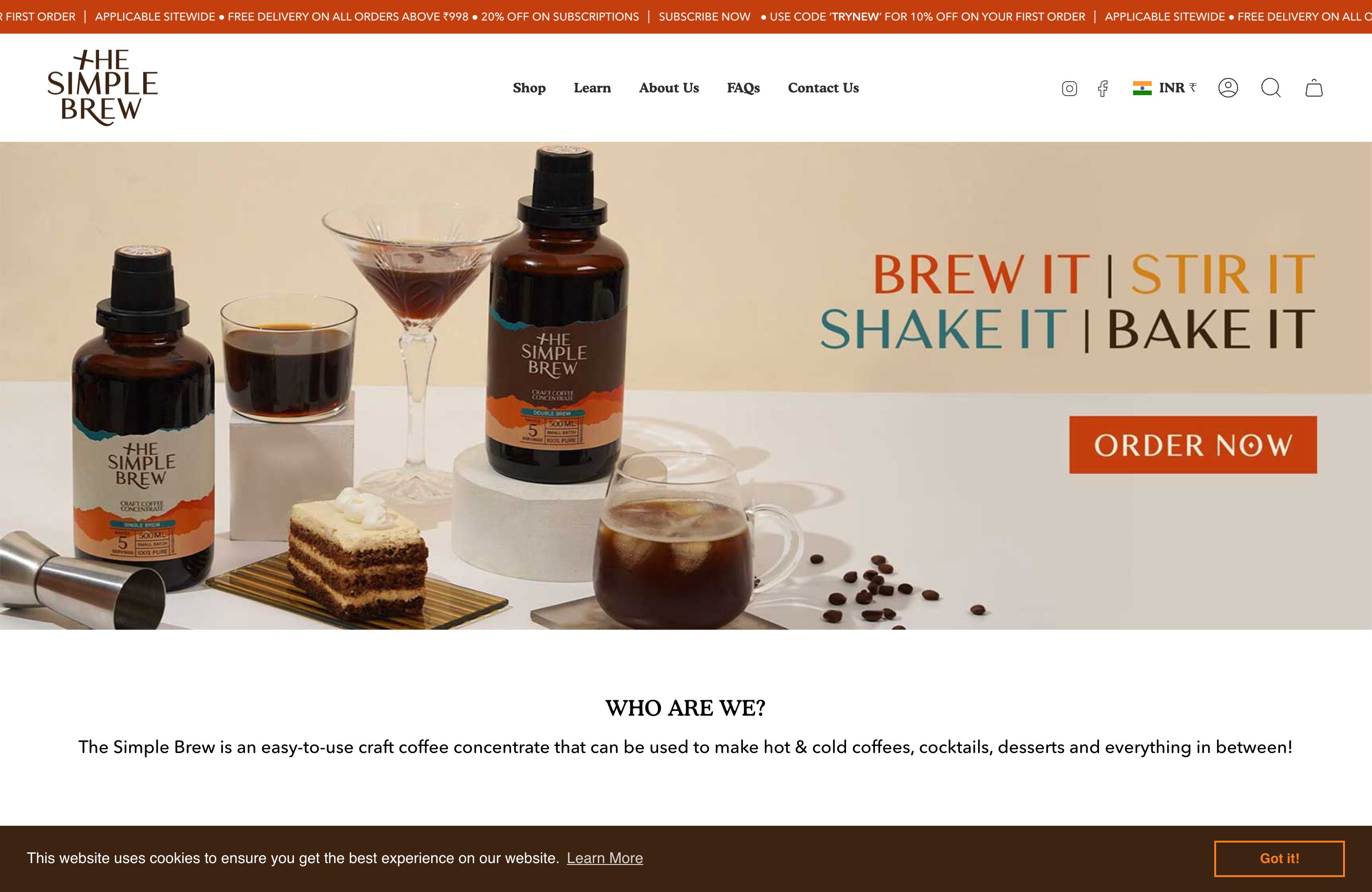 The Simple Brew | Coffee Concentrate Brand screenshot