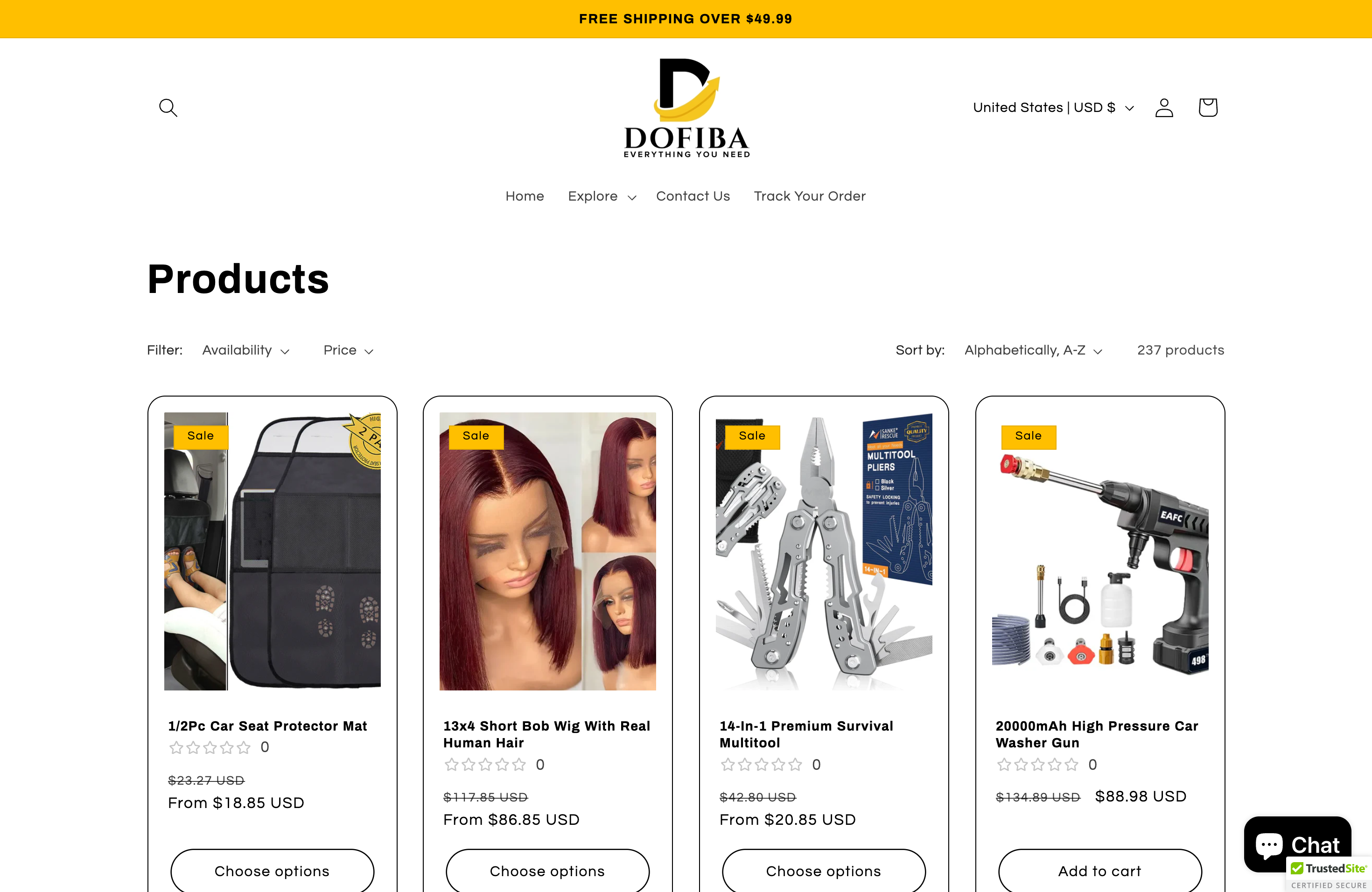 Dofiba - Dynamic Multi-Product E-Commerce Store screenshot