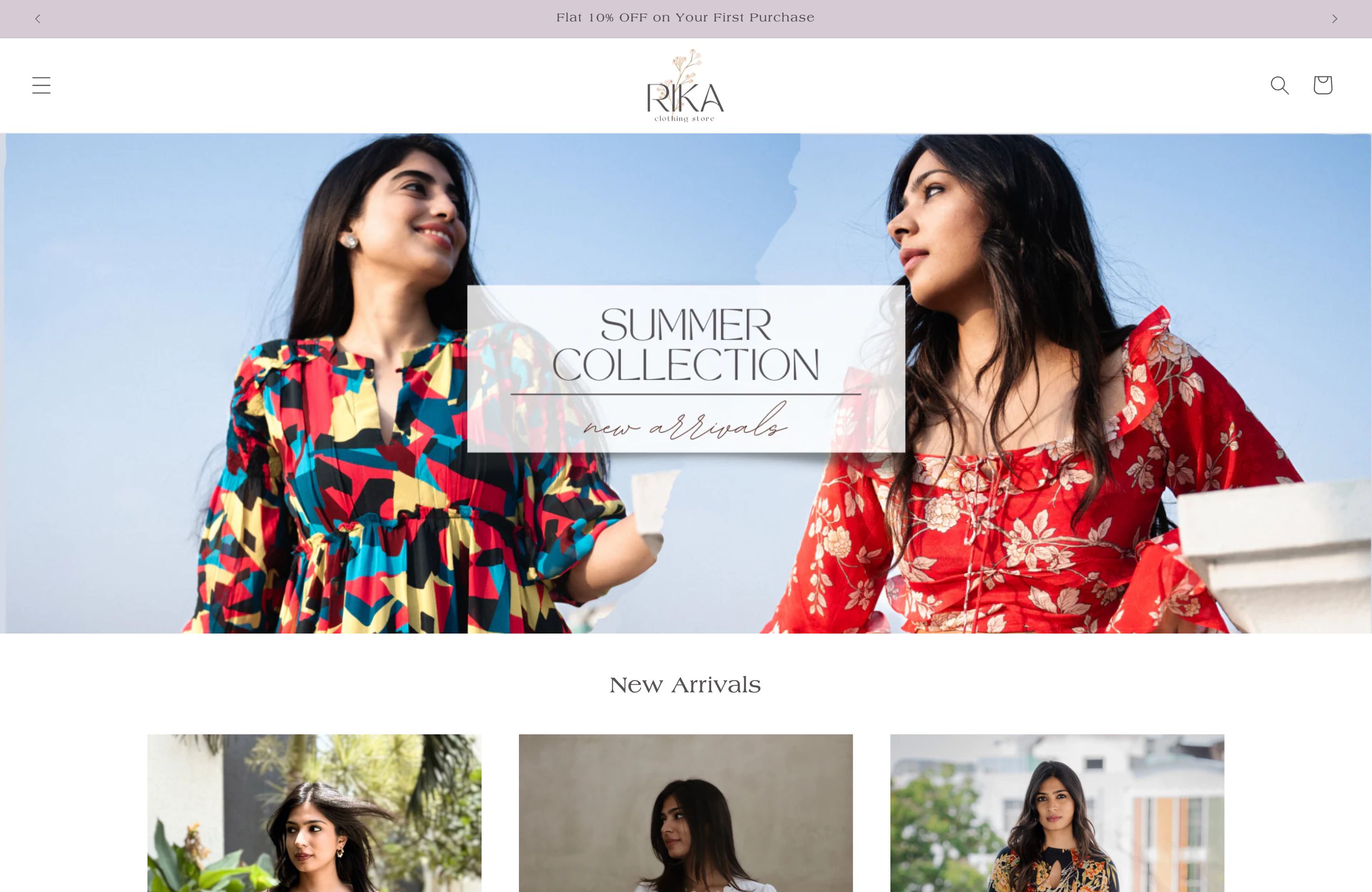 Digital Marketing + Website for Rika Clothing screenshot