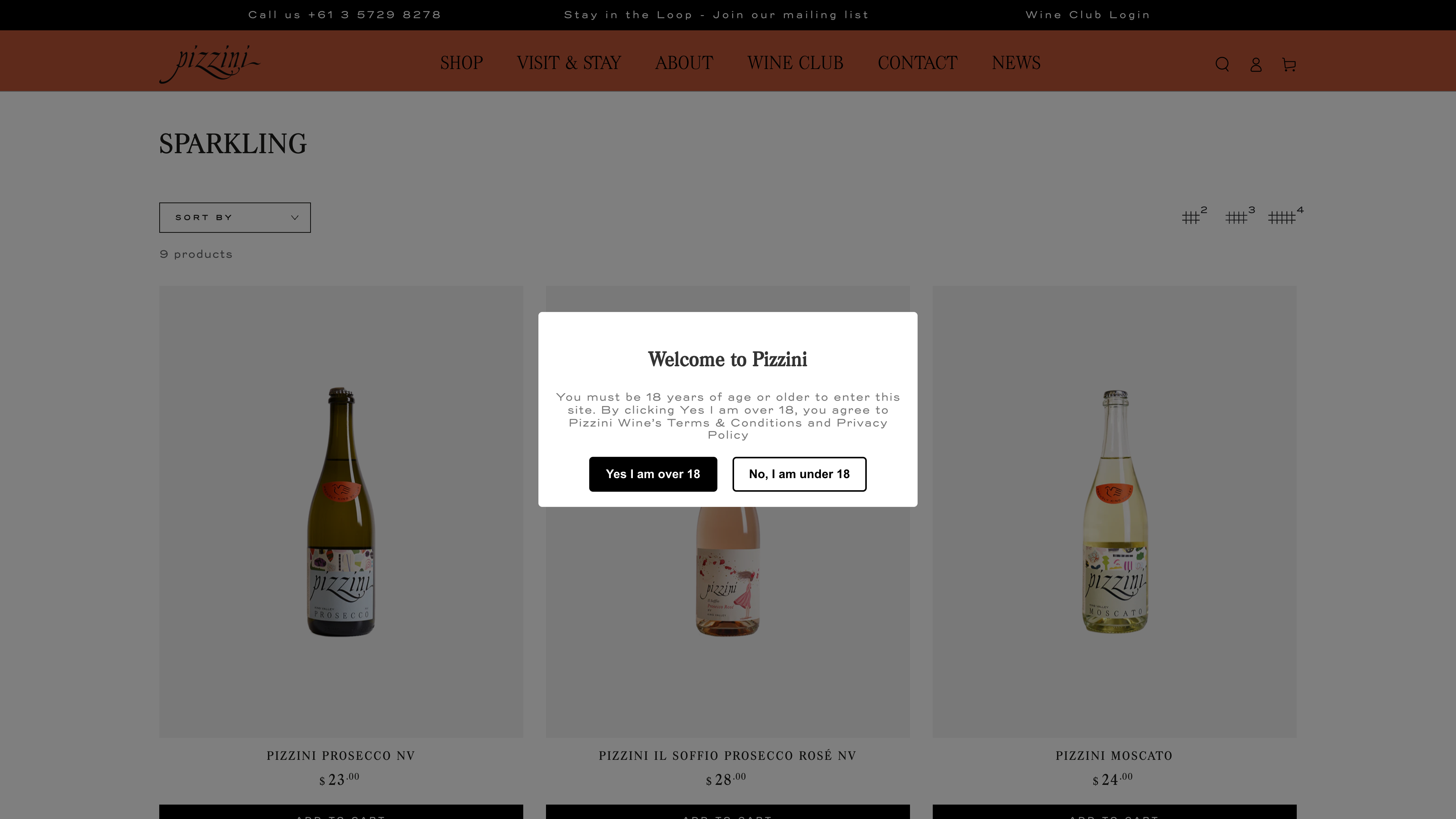 Pizzini Wines - Shopify Redesign and Theme Customisation  screenshot