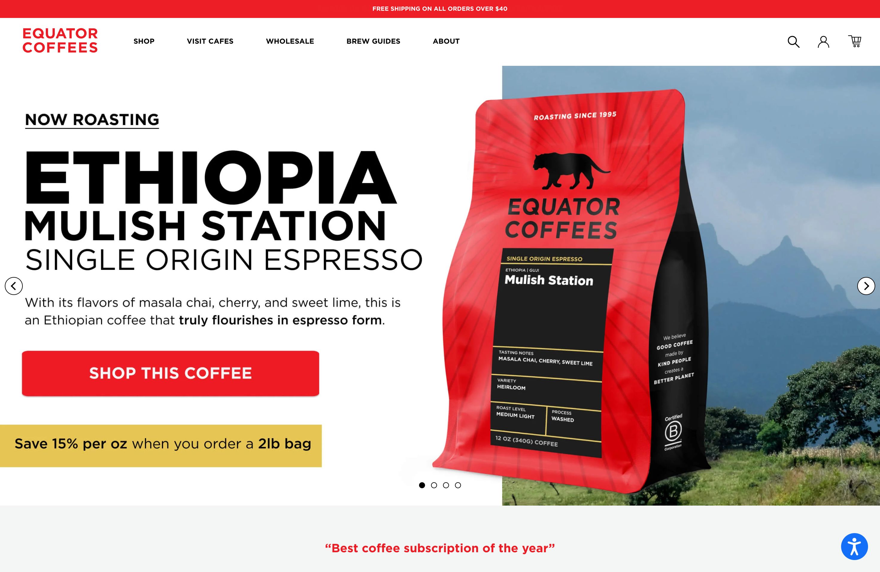 Equator Coffees screenshot