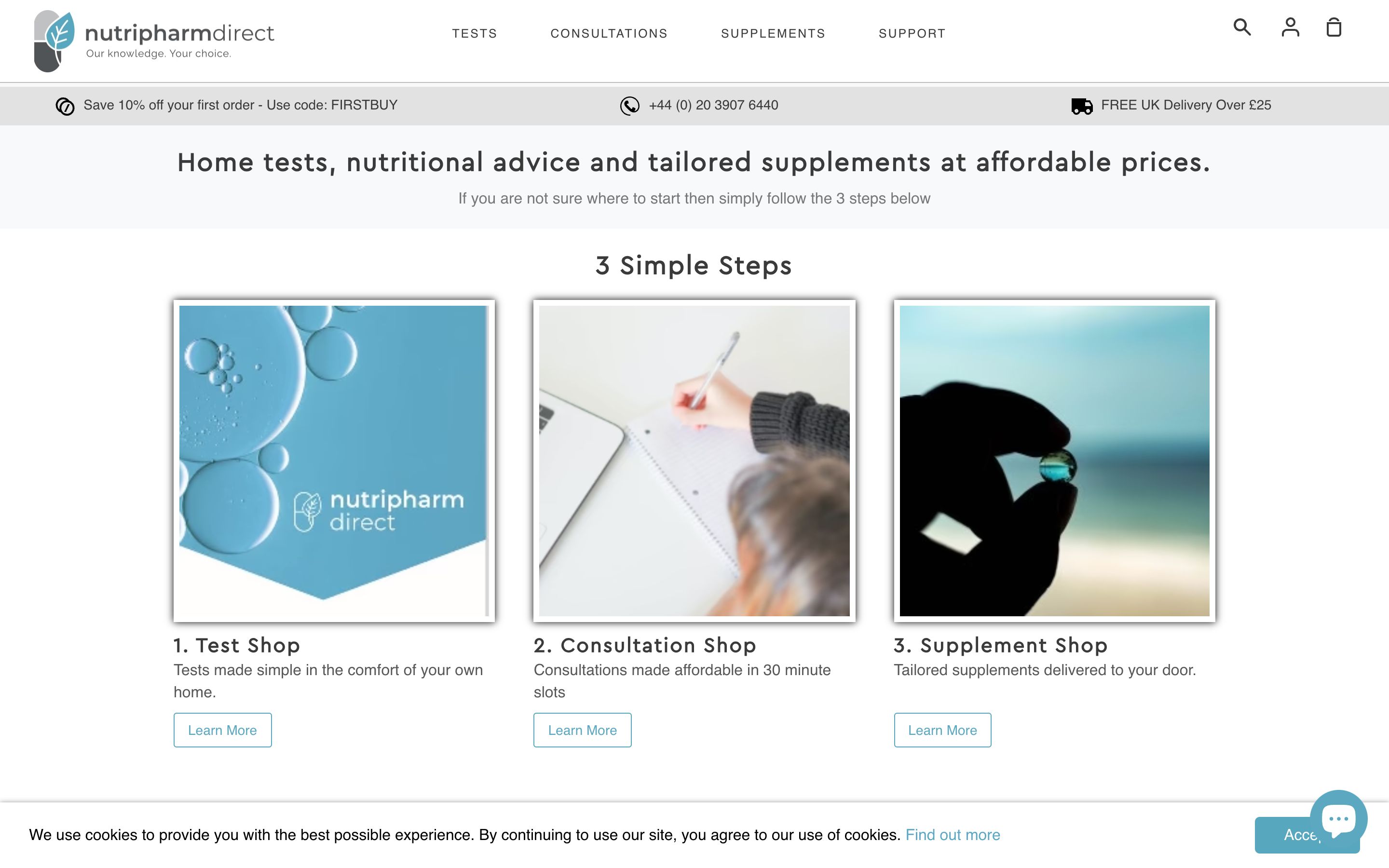 Nutripharmdirect by Rita Arora London Based Blood Testing Supplements screenshot