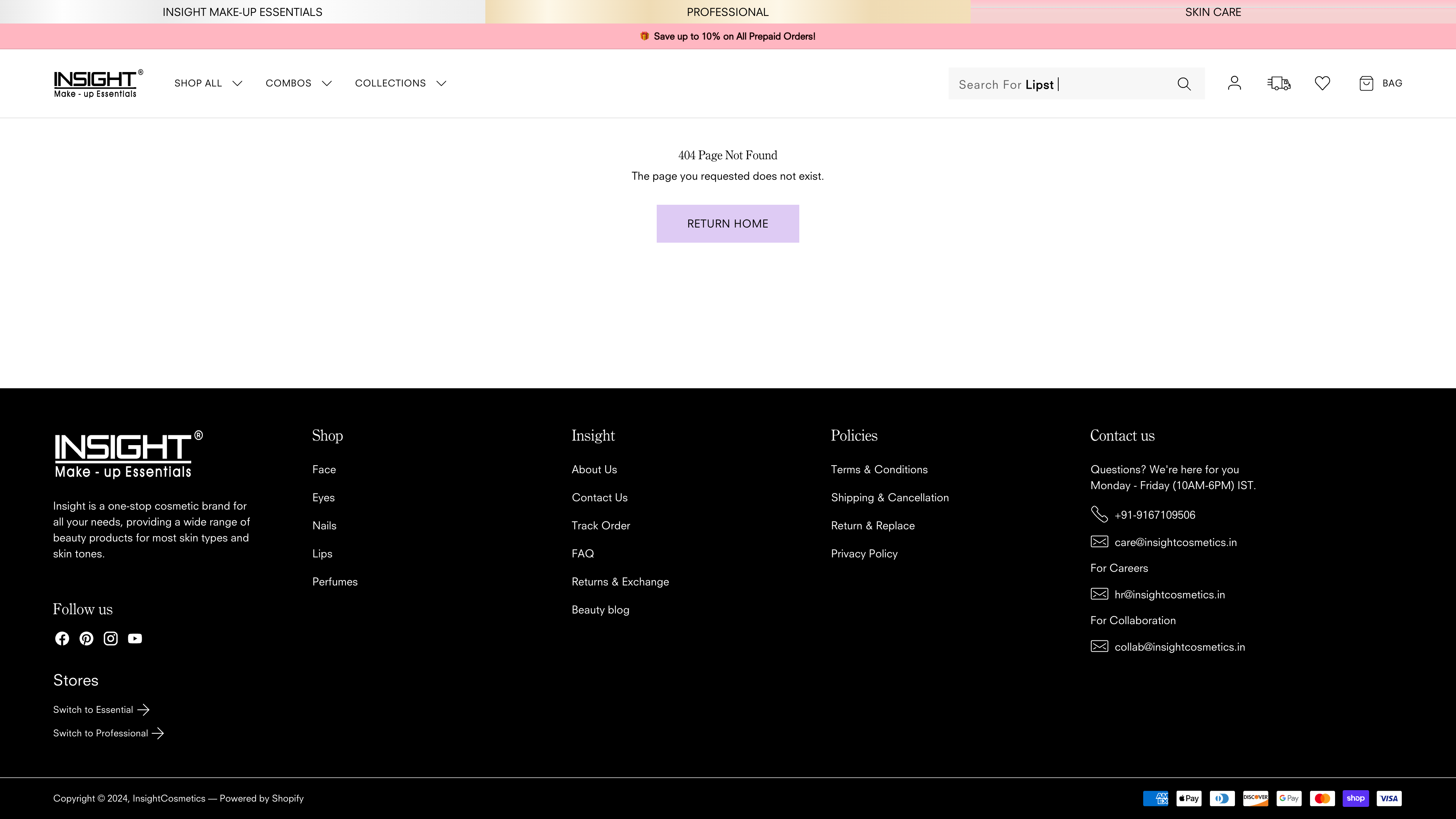 Enhancing E-commerce presence for Insight Cosmetics  screenshot