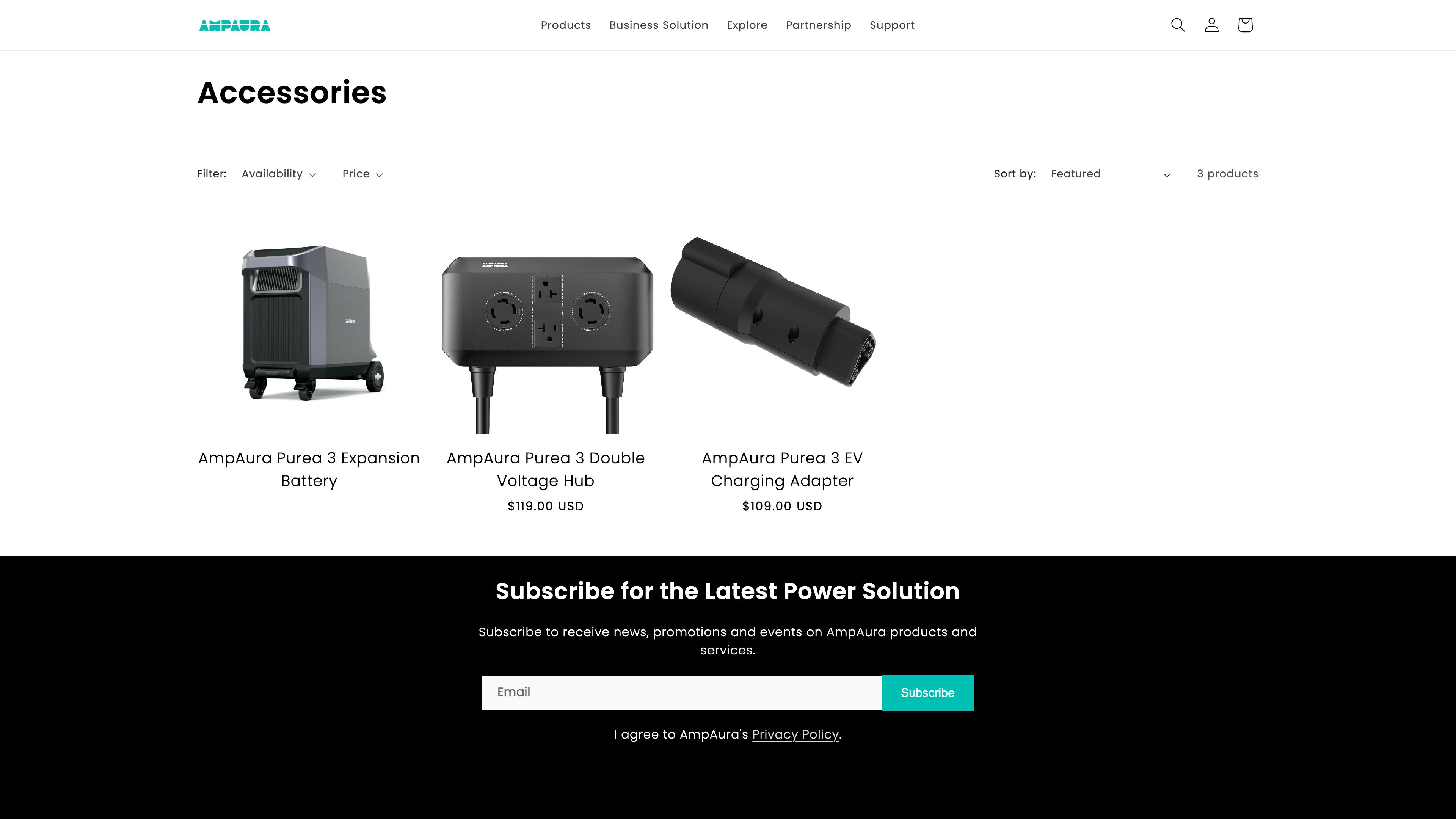 AmpAura | Portable Power Station and Home Energy Storage Solutions  screenshot