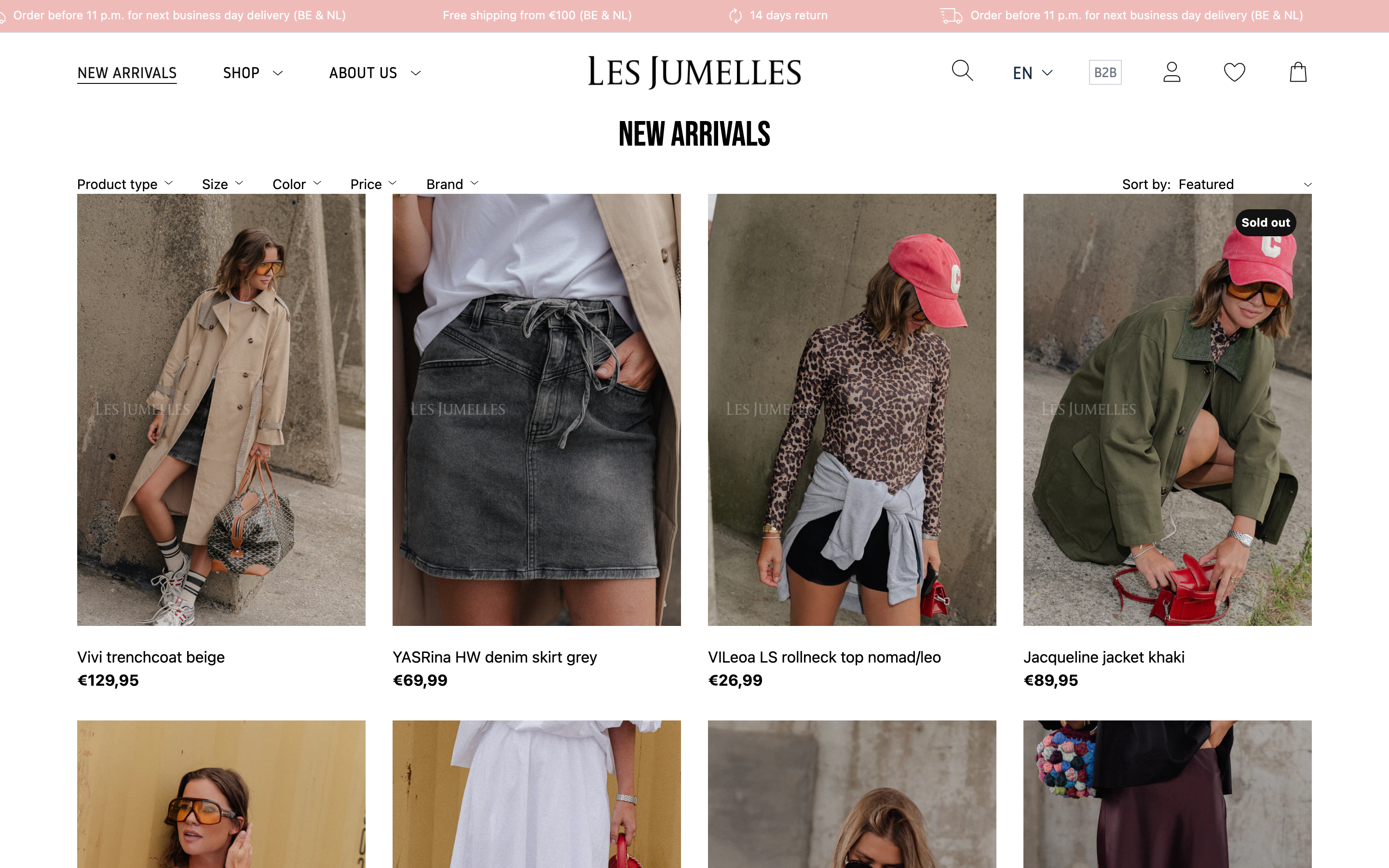 Les Jumelles - high end Belgian Fashion screenshot