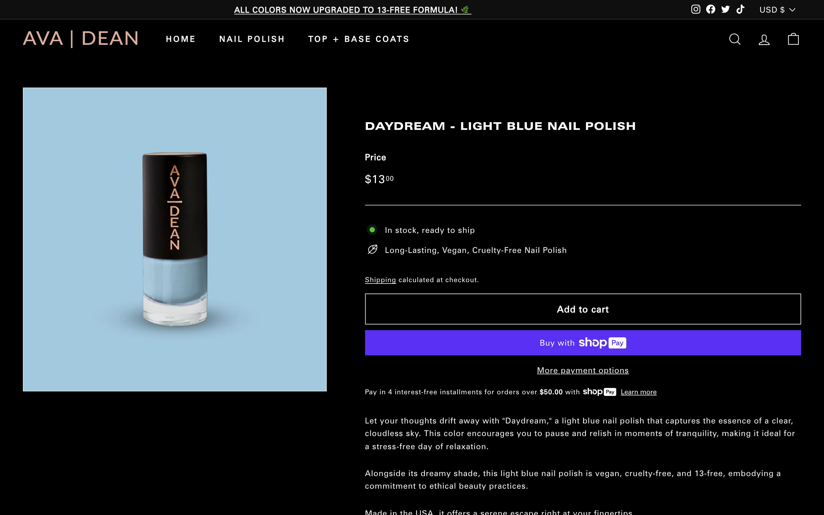 Ava Dean - Backstreet Boys' AJ McLean's Nail Polish Company screenshot