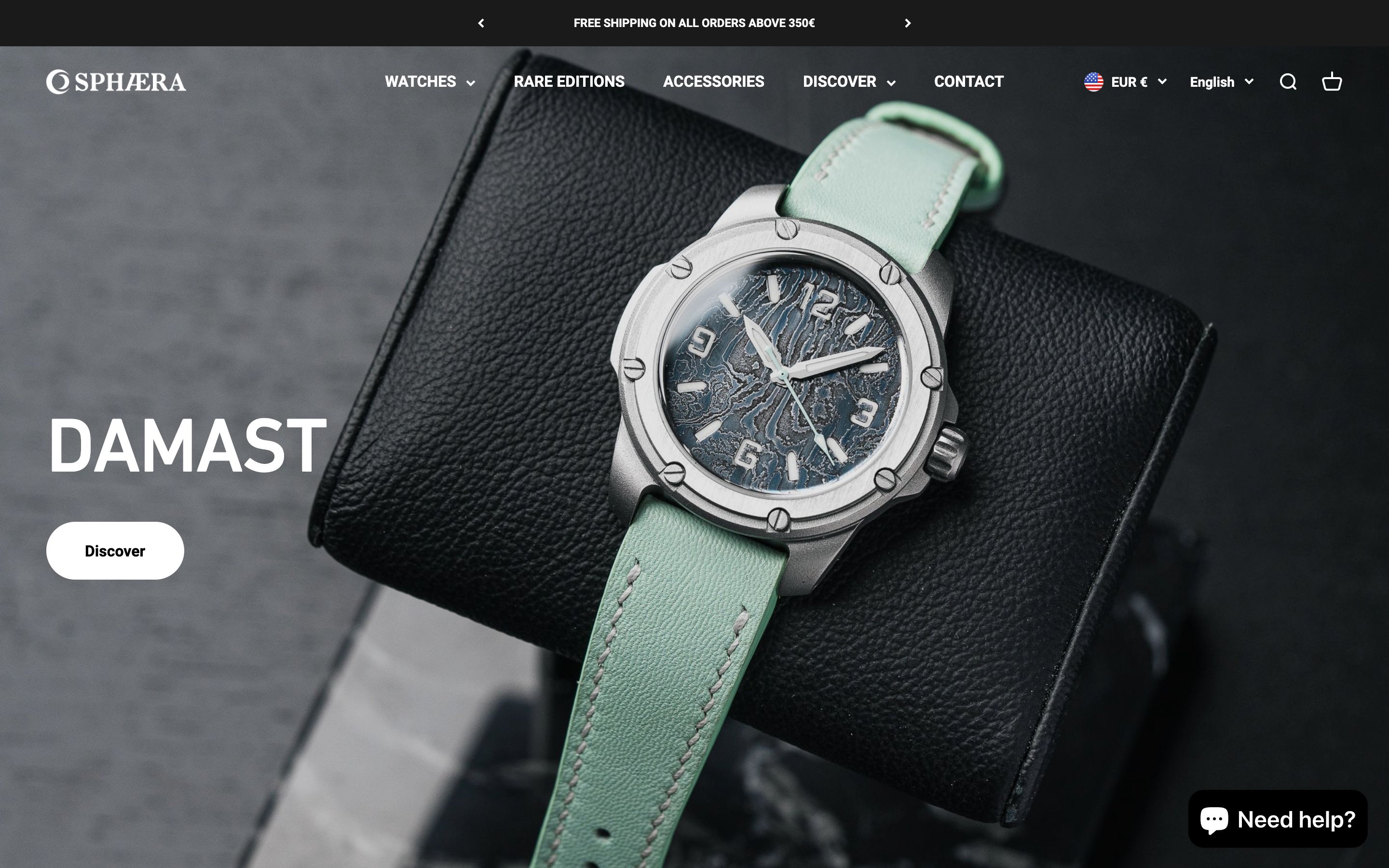 Sphaera Watch Co. Website Development screenshot