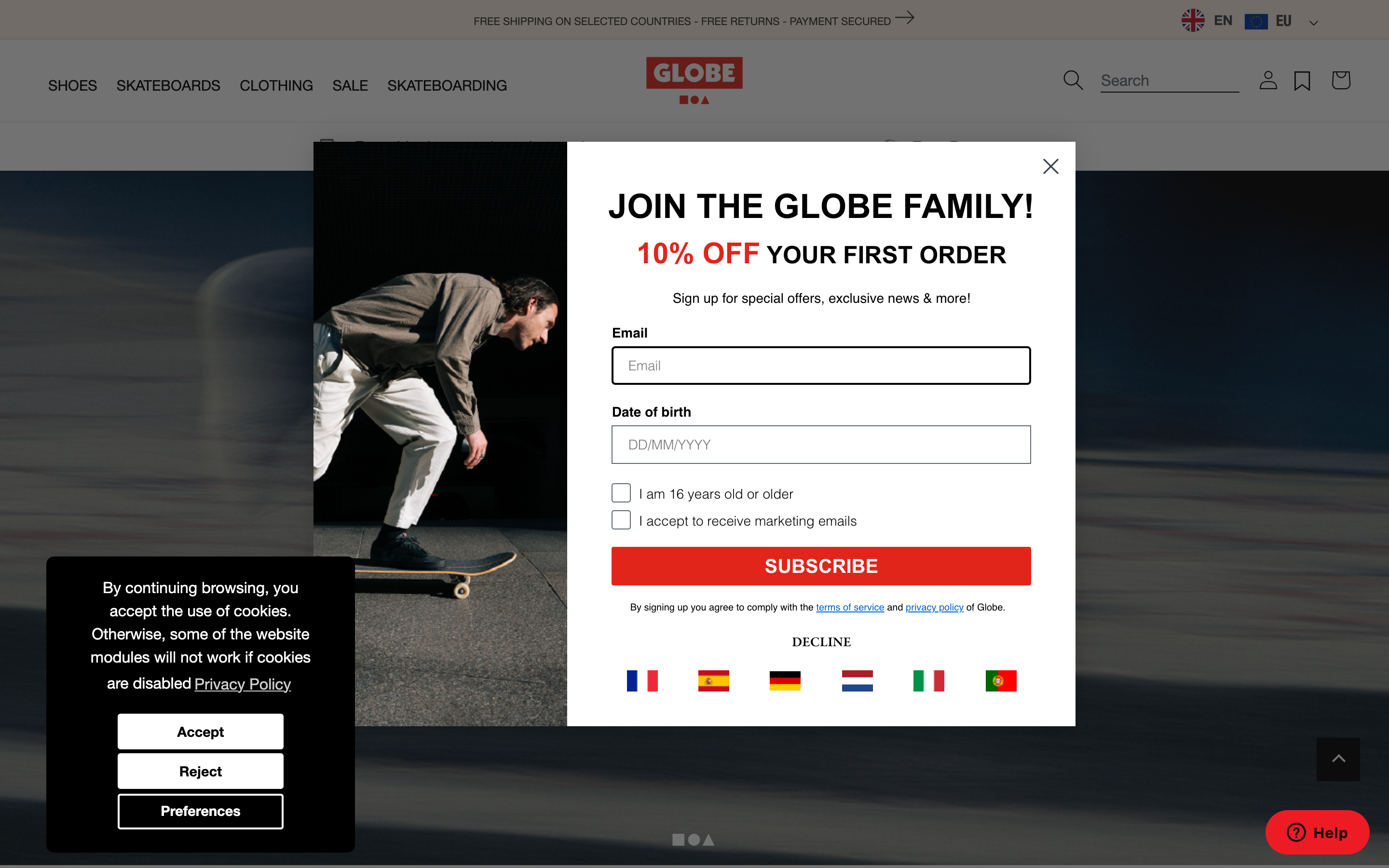 Shredding Boundaries: Ecommerce Marketing for GLOBE Europe screenshot