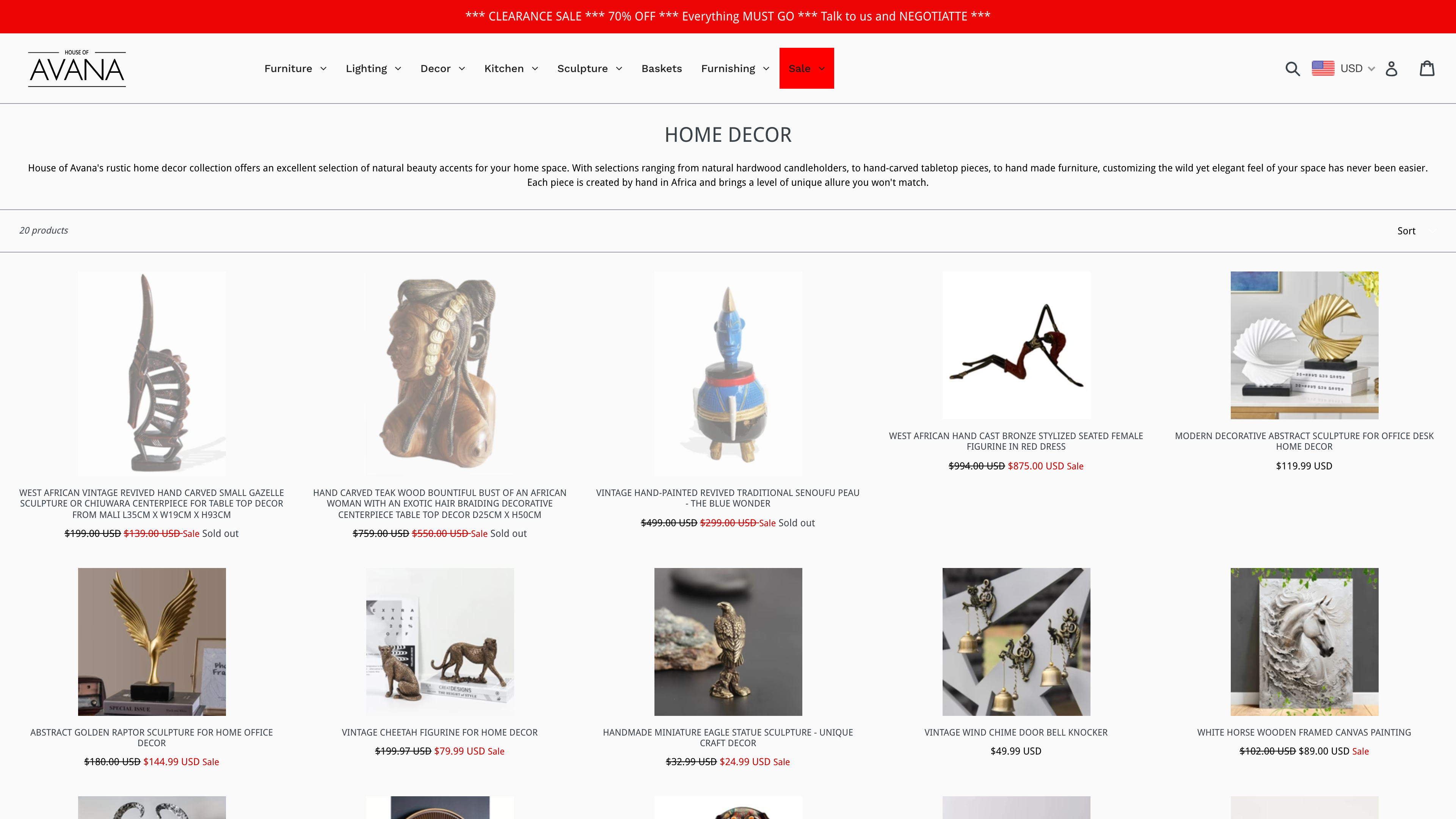 House of Avana - USA Based Home Decor Brand screenshot