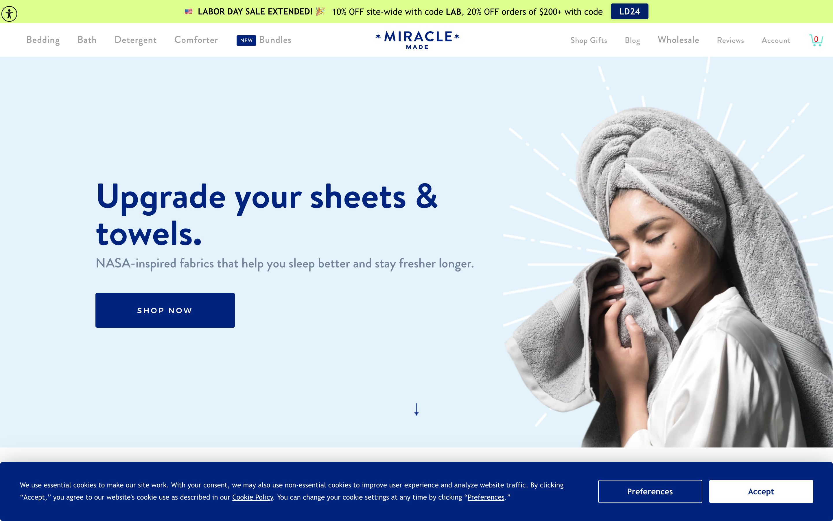 Miracle Brand E-commerce Website Development screenshot