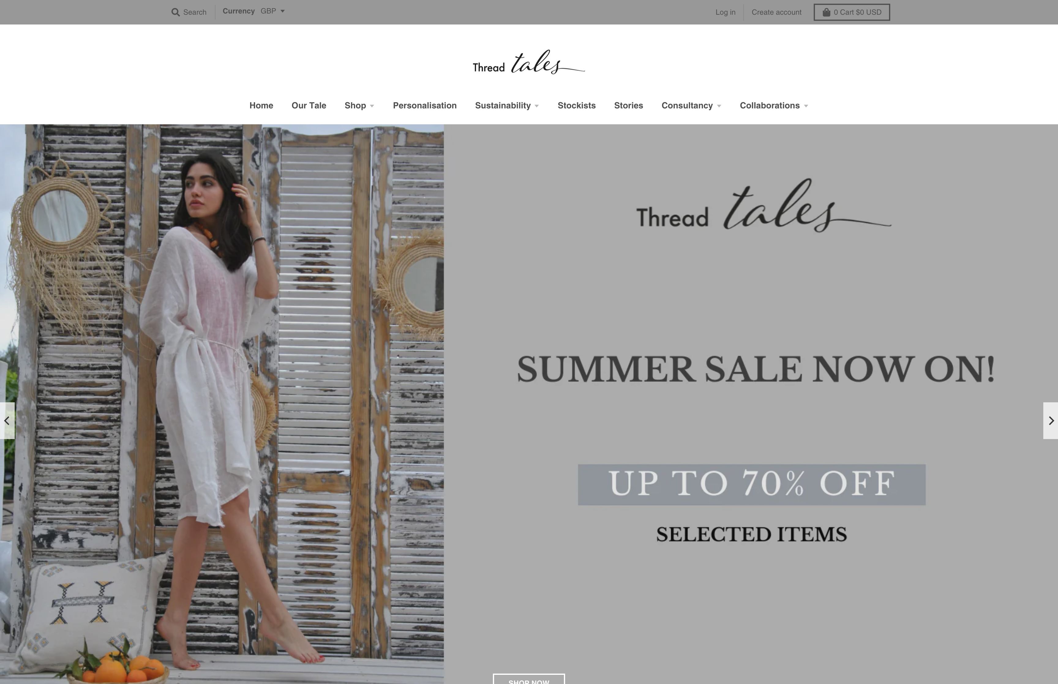 Thread Tales Co: Bespoke Theme for an Oxford Clothing Designer screenshot