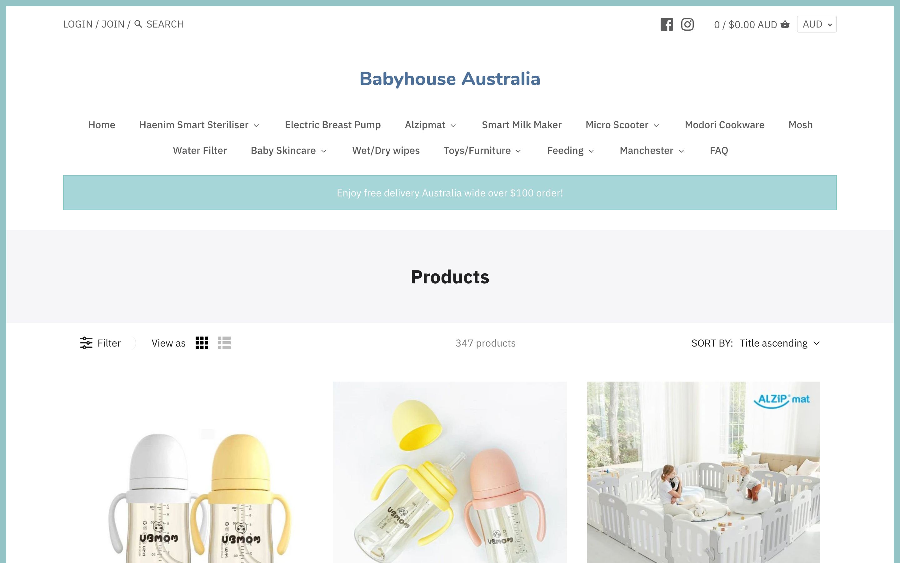 Google Ads for Baby House Australia  screenshot